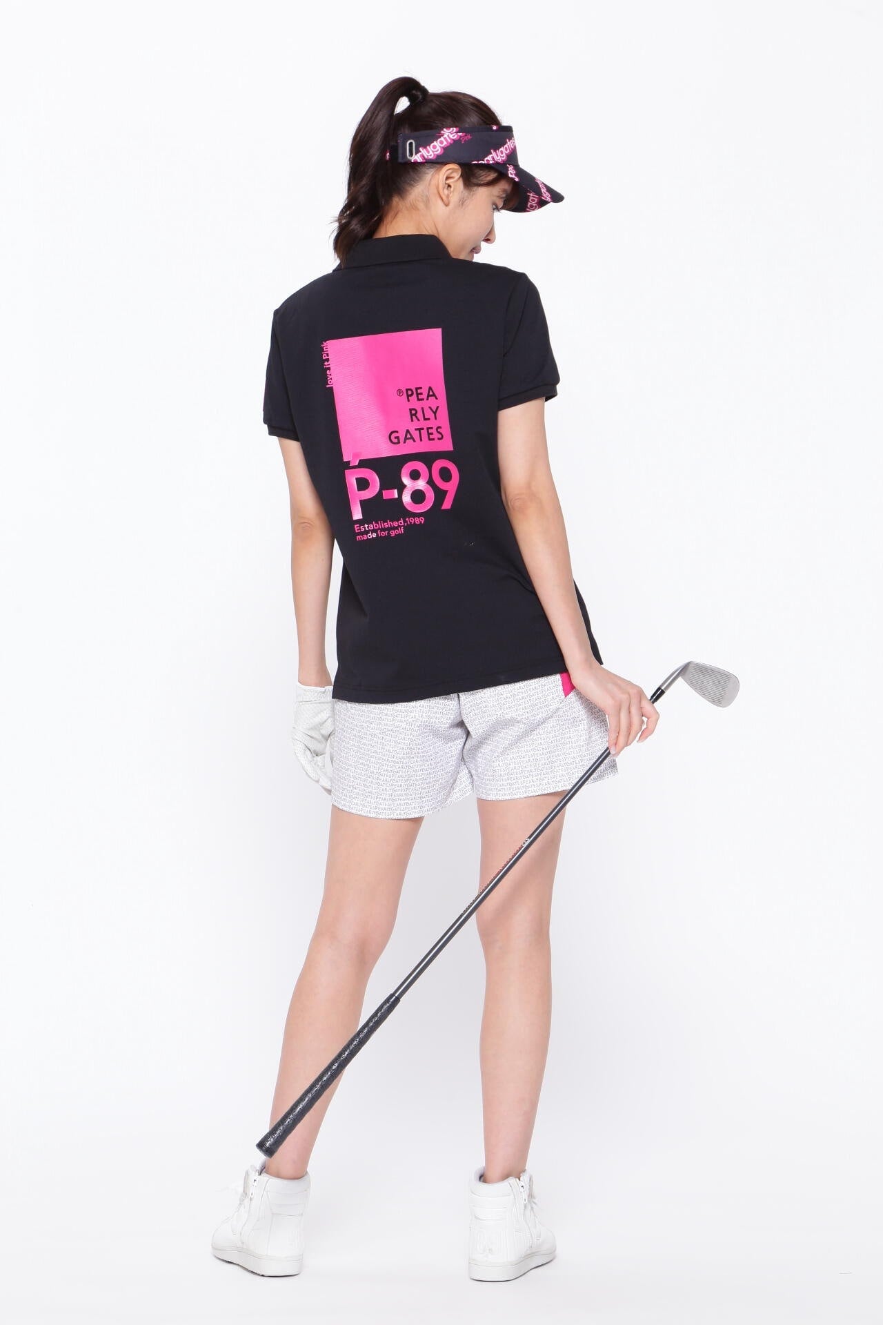 ストレッチカノコ 半袖ポロシャツ ＜Pink with BLACK＞