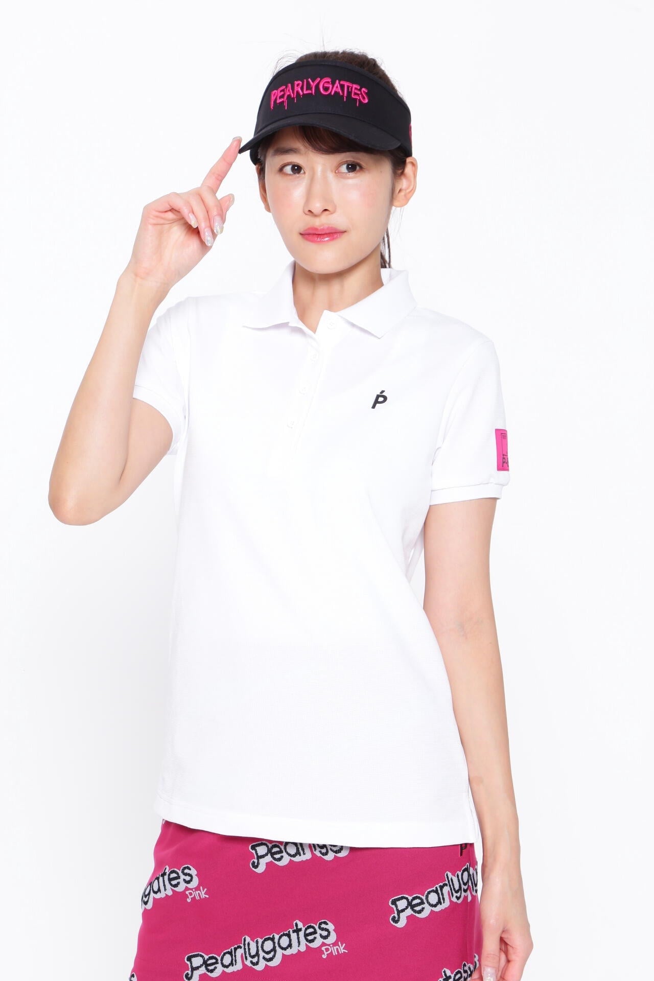 ストレッチカノコ 半袖ポロシャツ ＜Pink with BLACK＞