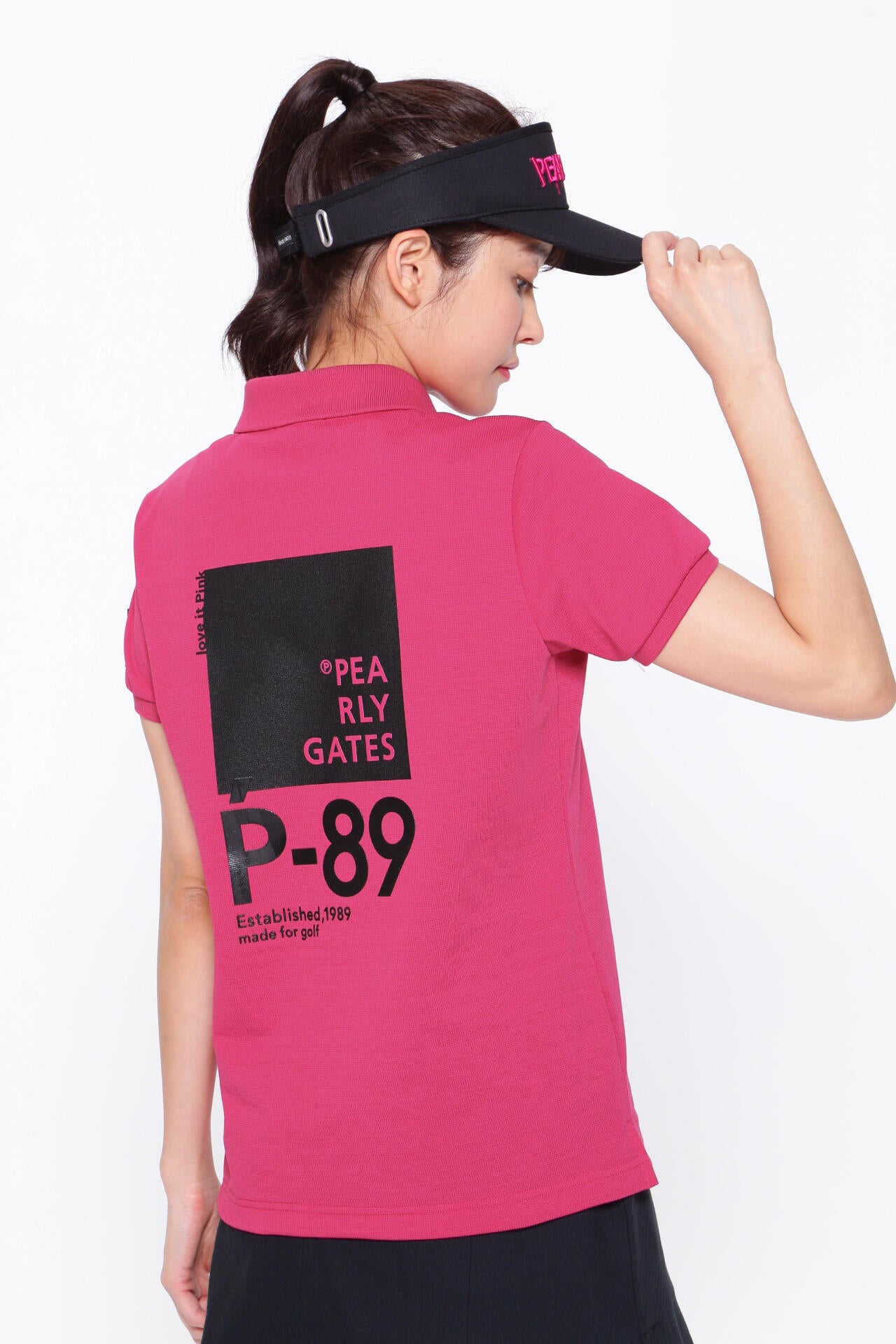 ストレッチカノコ 半袖ポロシャツ ＜Pink with BLACK＞