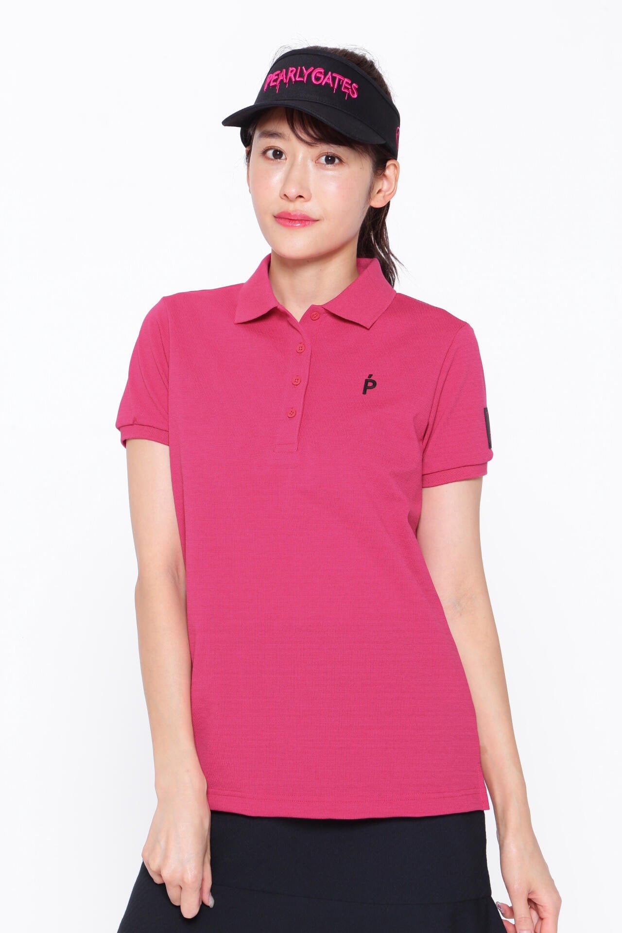ストレッチカノコ 半袖ポロシャツ ＜Pink with BLACK＞