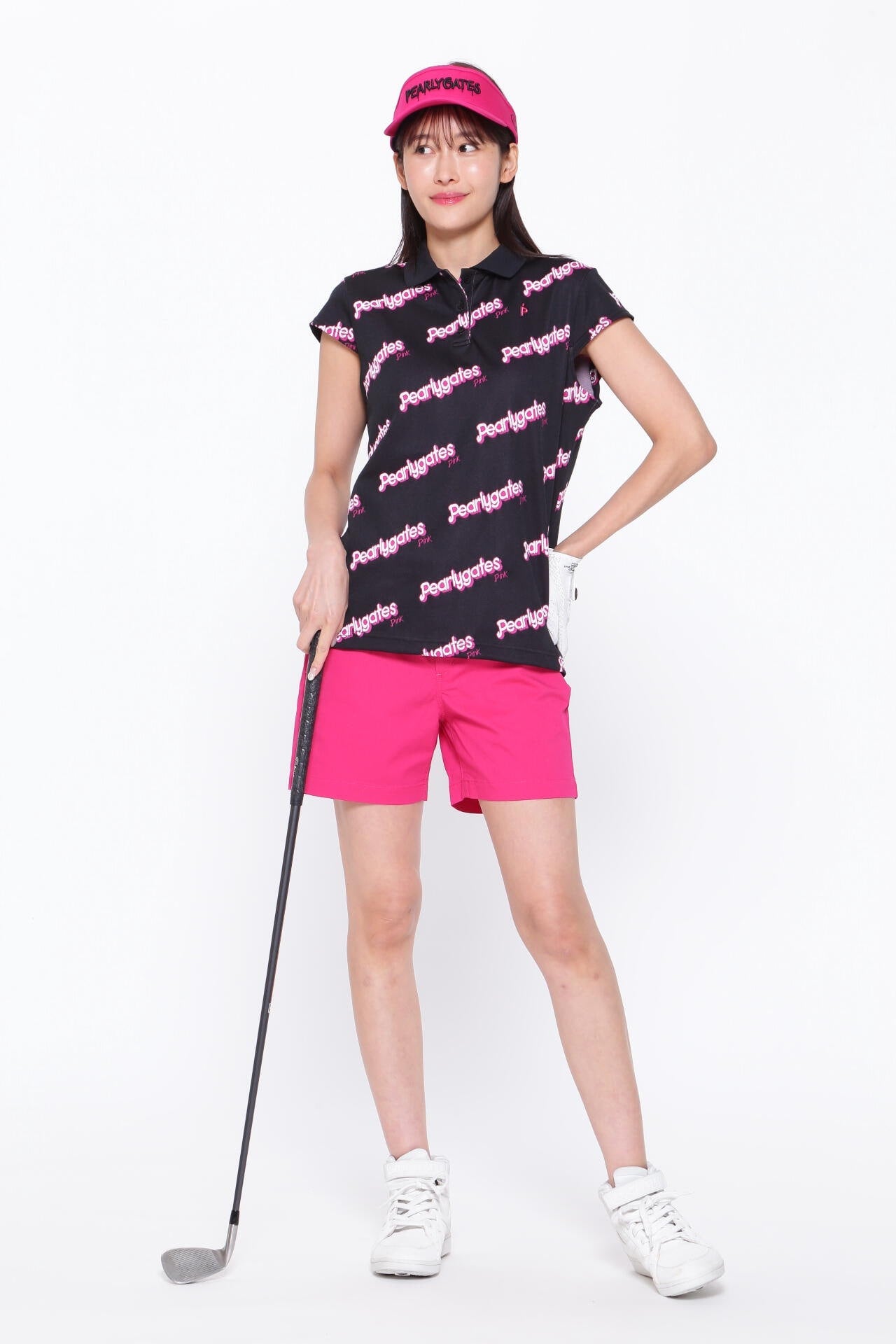 ロゴジャガード 半袖ポロシャツ ＜Pink with BLACK＞