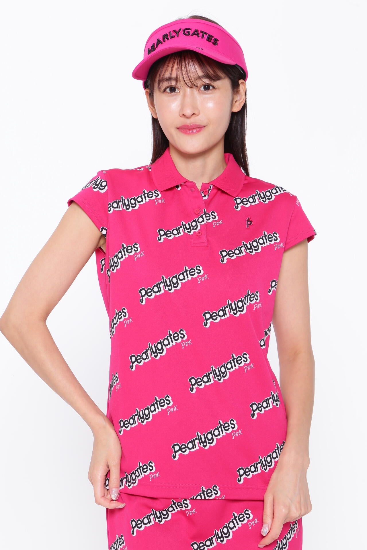 ロゴジャガード 半袖ポロシャツ ＜Pink with BLACK＞