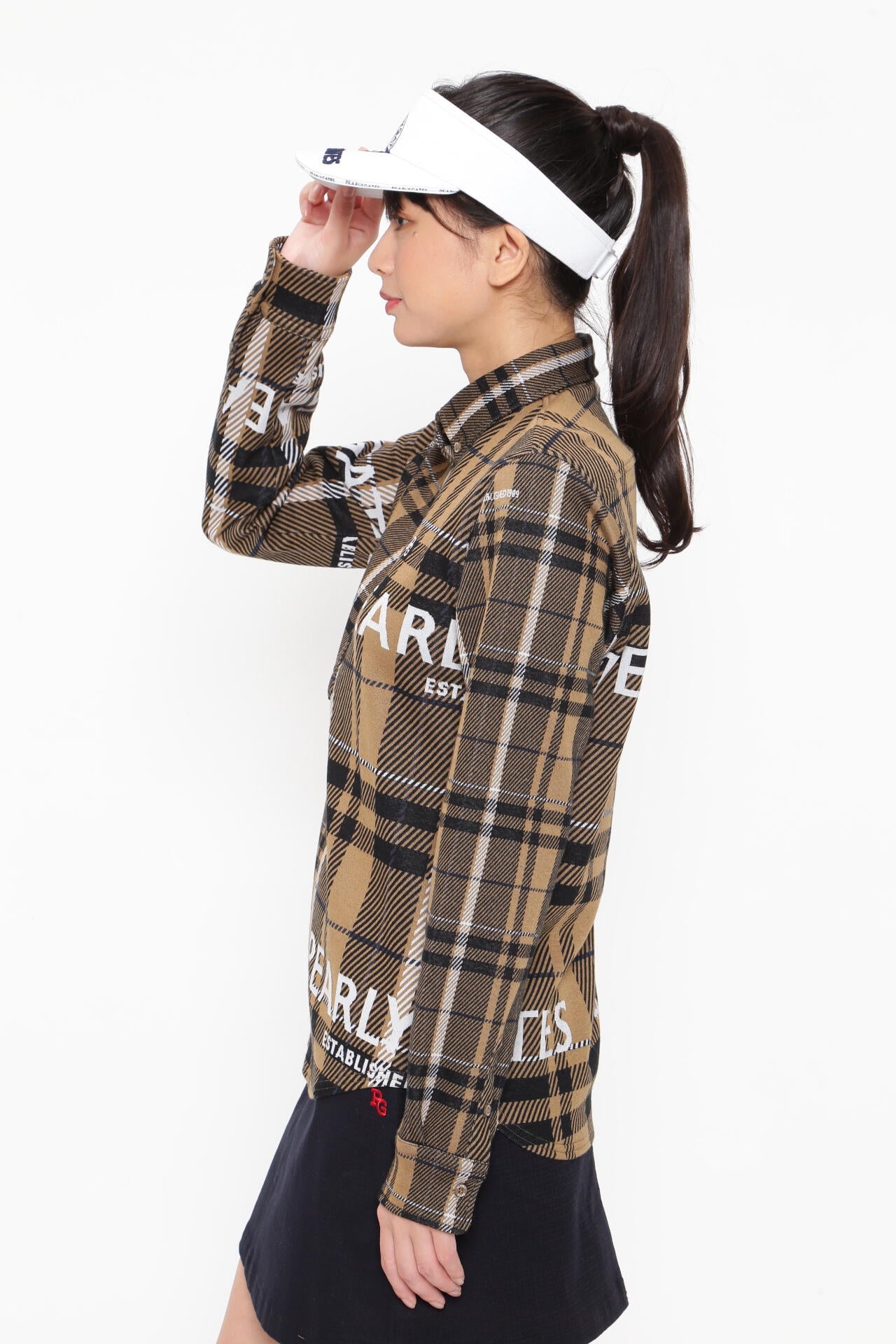 Wジャガード 長袖カットソープルオーバー ＜CHECKシリーズ＞ | PEARLY