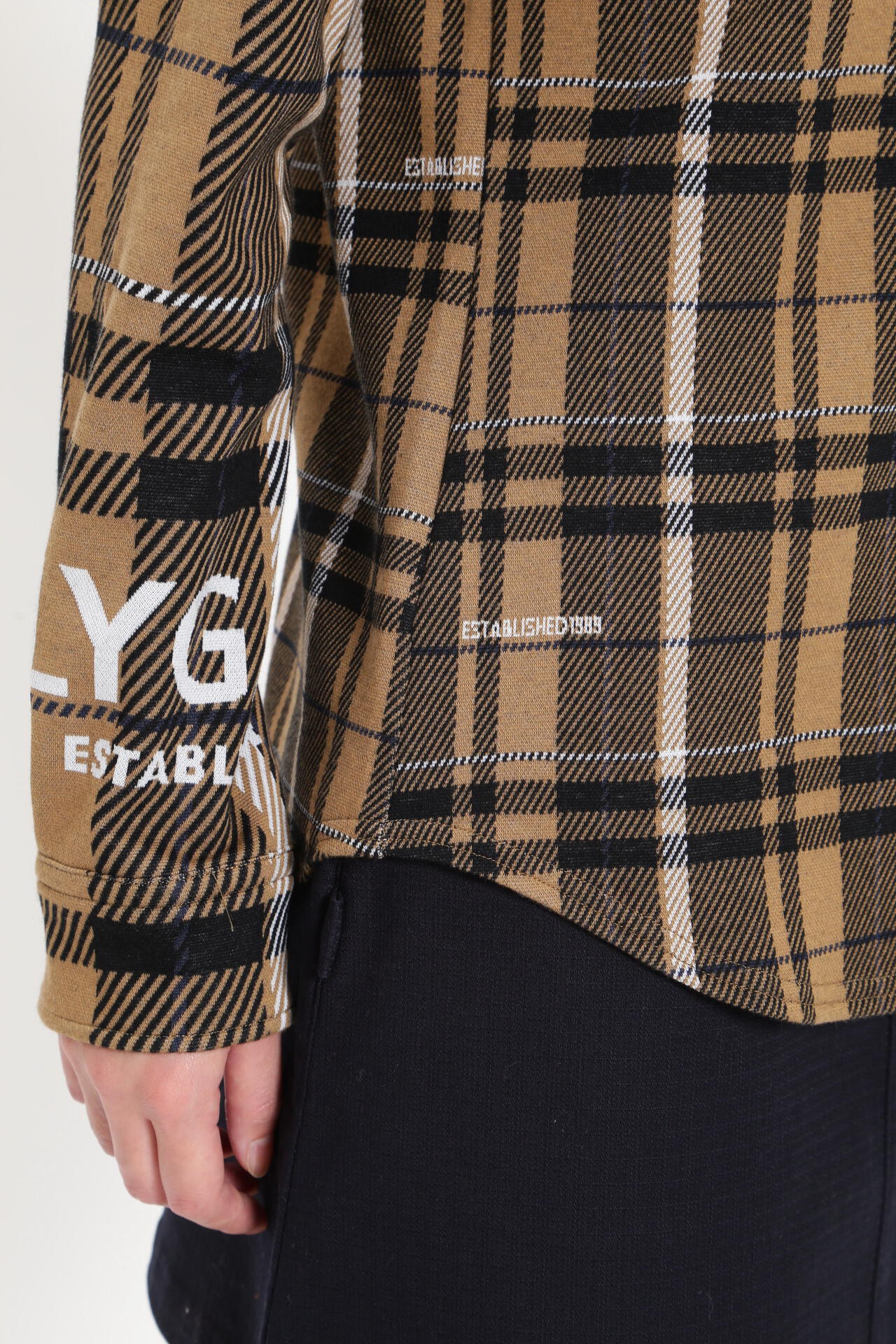 Wジャガード 長袖カットソープルオーバー ＜CHECKシリーズ＞ | PEARLY