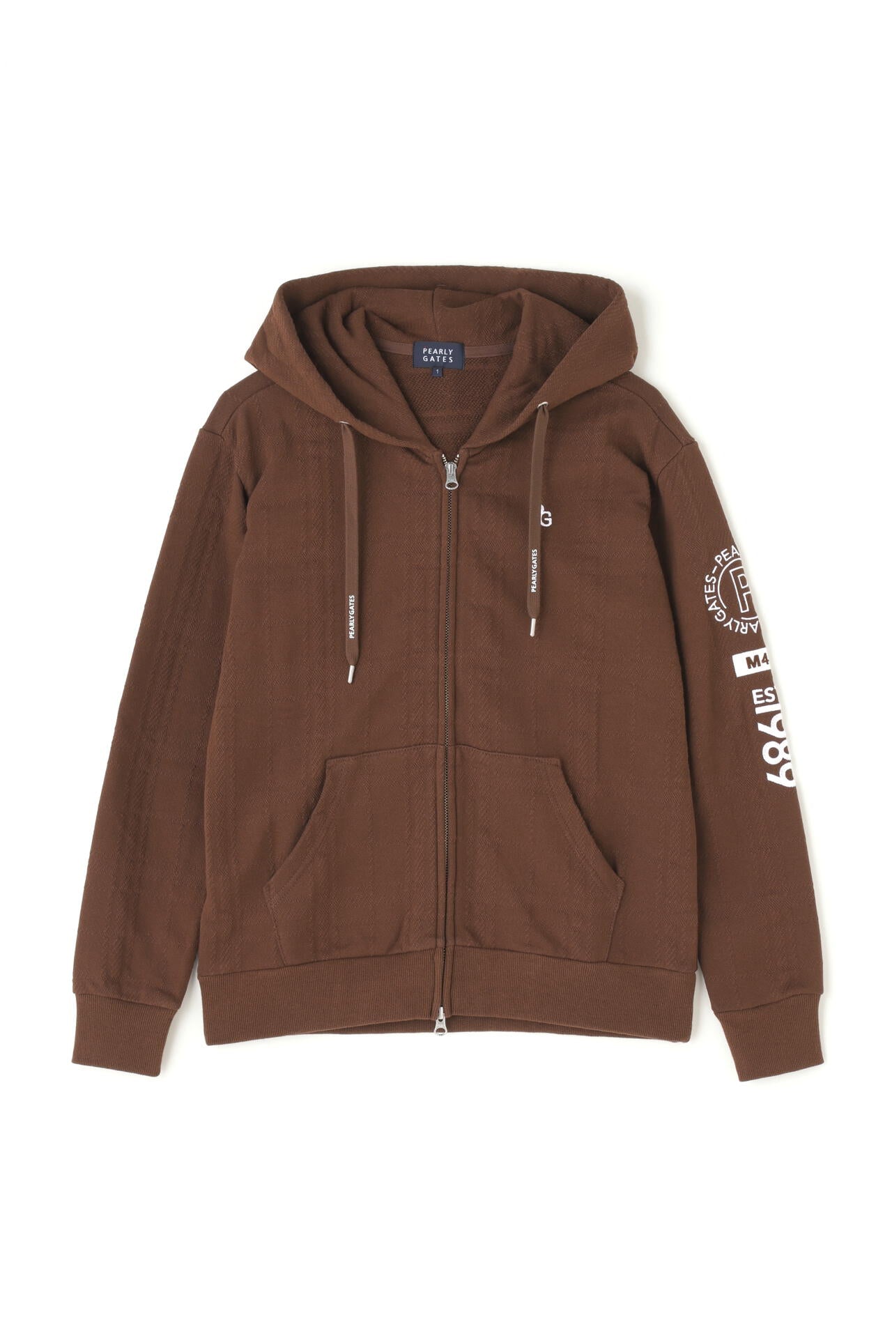 コットン裏毛ジャガード フルジップフーディジャケット | PEARLY GATES