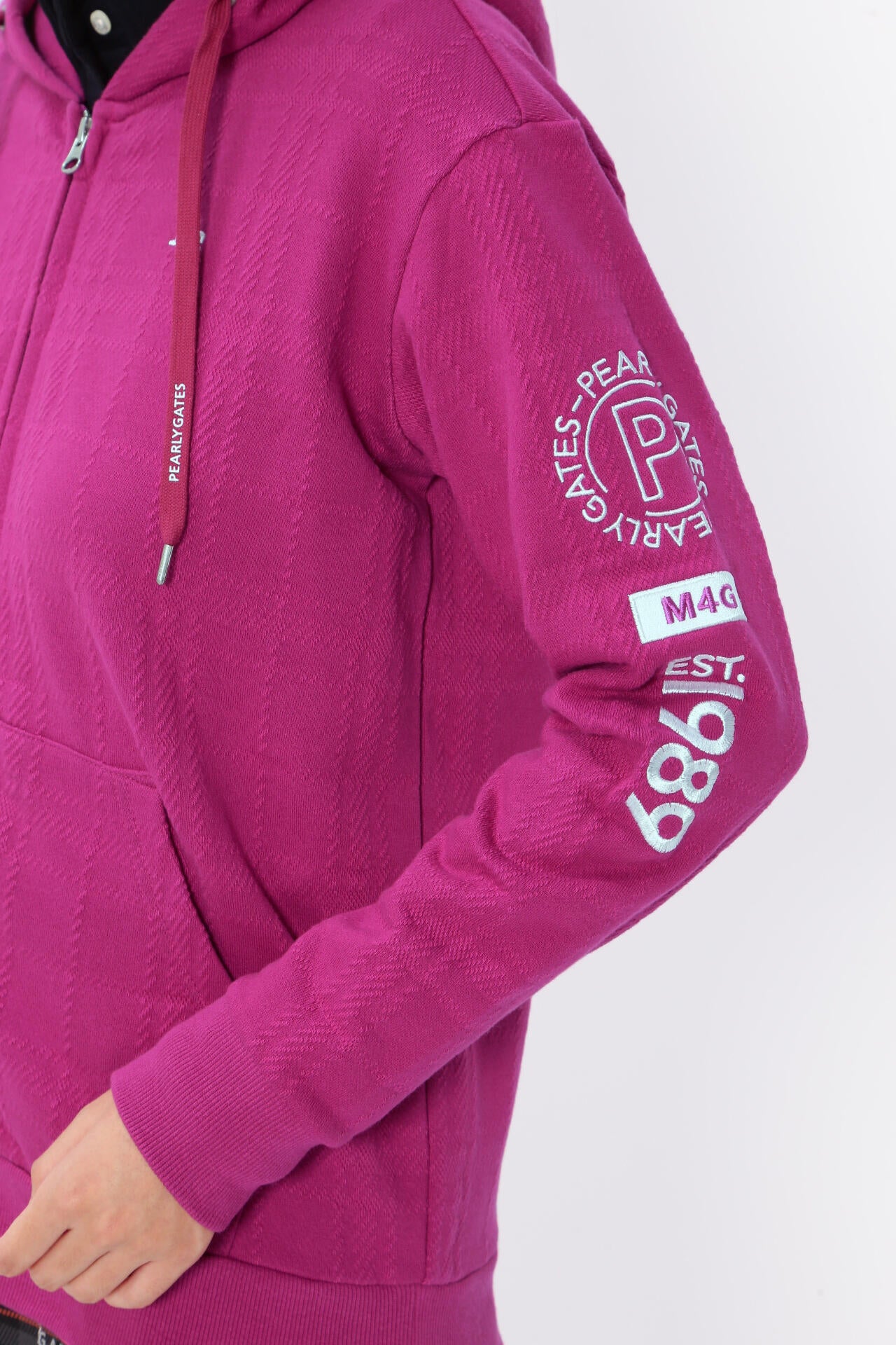 コットン裏毛ジャガード フルジップフーディジャケット | PEARLY GATES