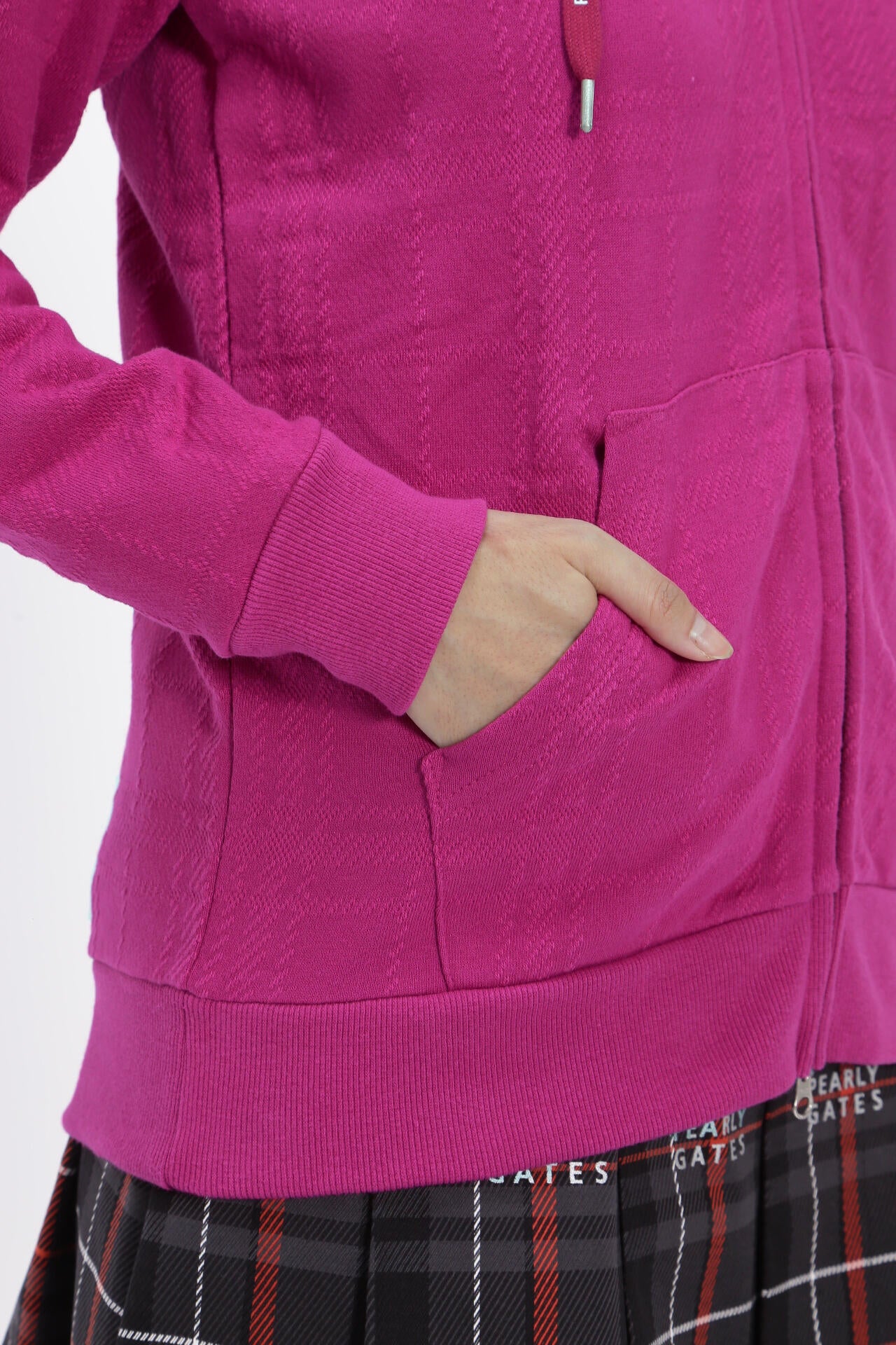 コットン裏毛ジャガード フルジップフーディジャケット | PEARLY GATES