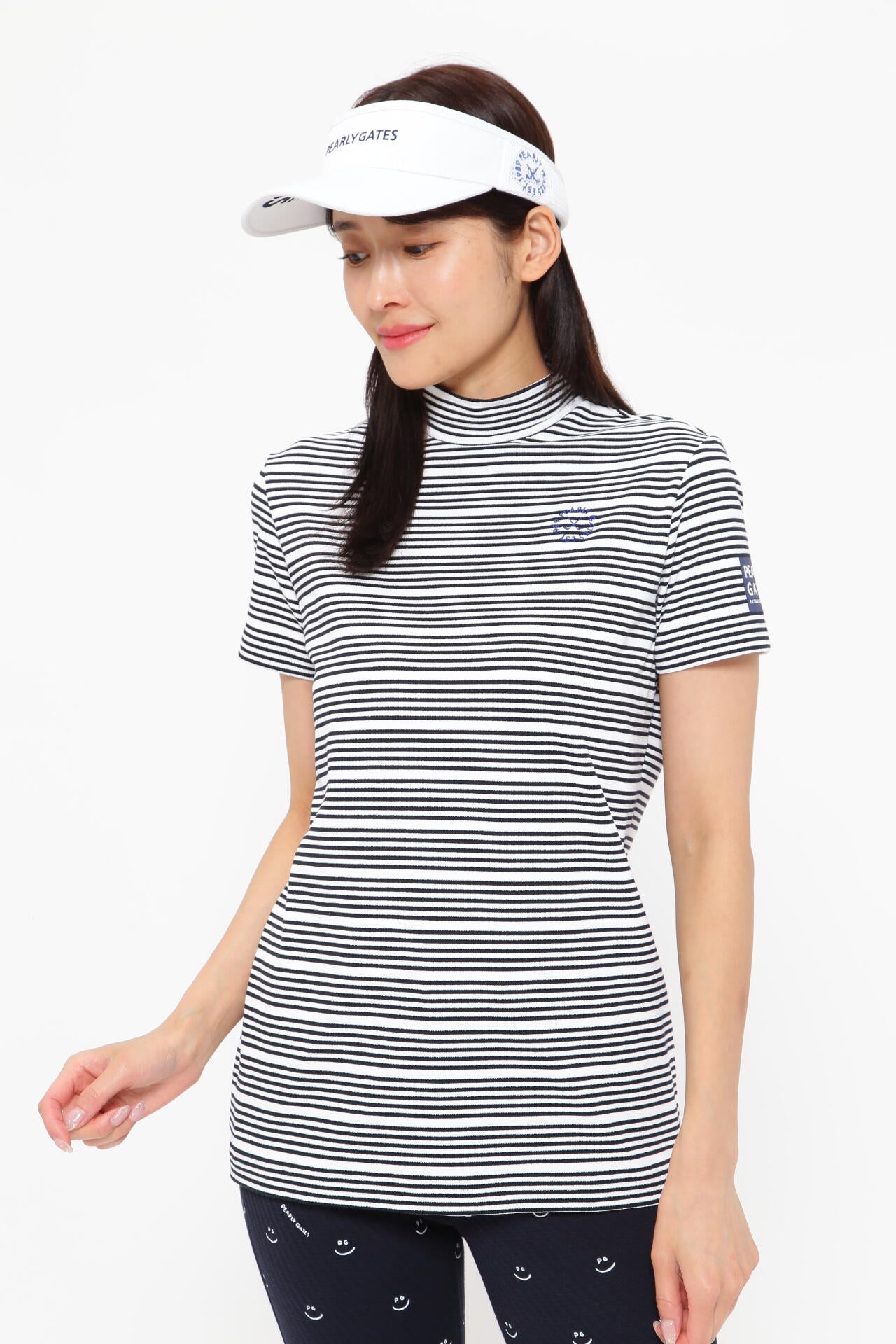 ベアカノコ 半袖モックネックカットソー ＜ボーダー柄＞ | PEARLY