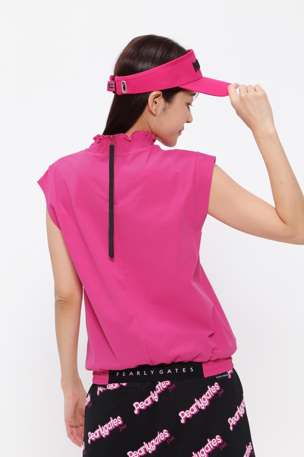MFY裏カノコ シャーリングネックカットソー ＜Pink with BLACK＞