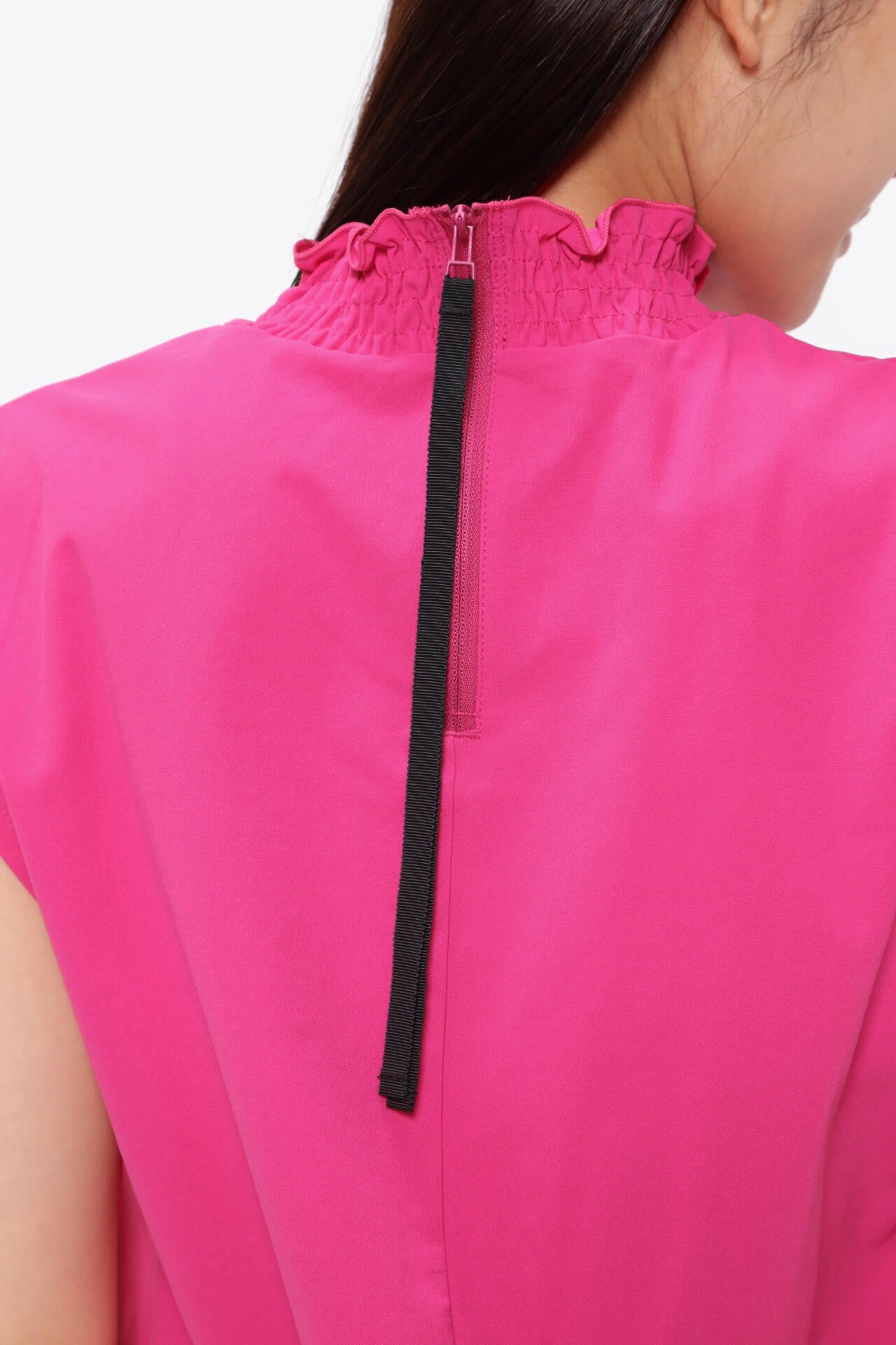 MFY裏カノコ シャーリングネックカットソー ＜Pink with BLACK＞