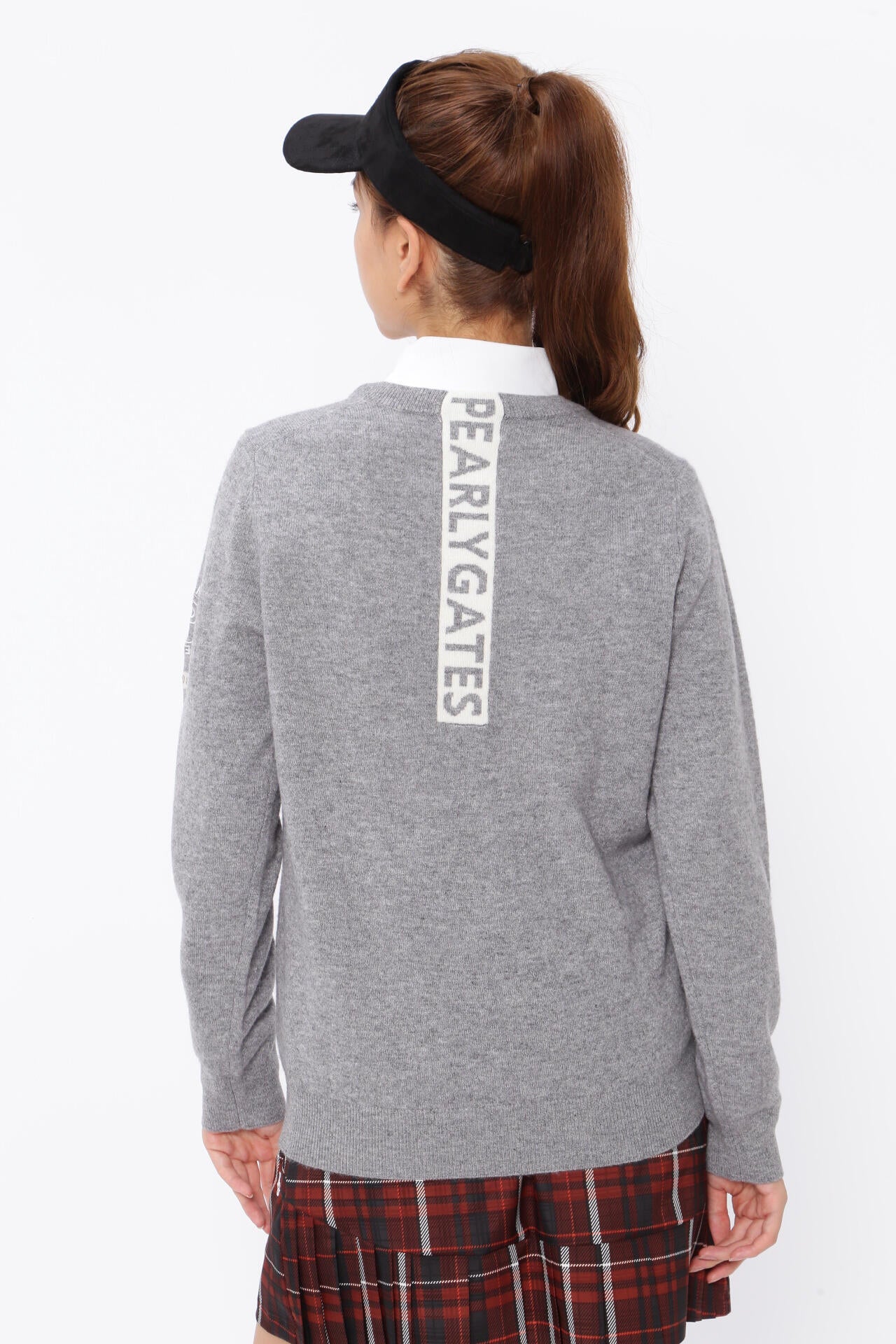 PEARLY GATES セーター サイズ2 グレー PEARLY GATES パーリーゲイツ ニットセーター ロゴ ニコちゃん グレー