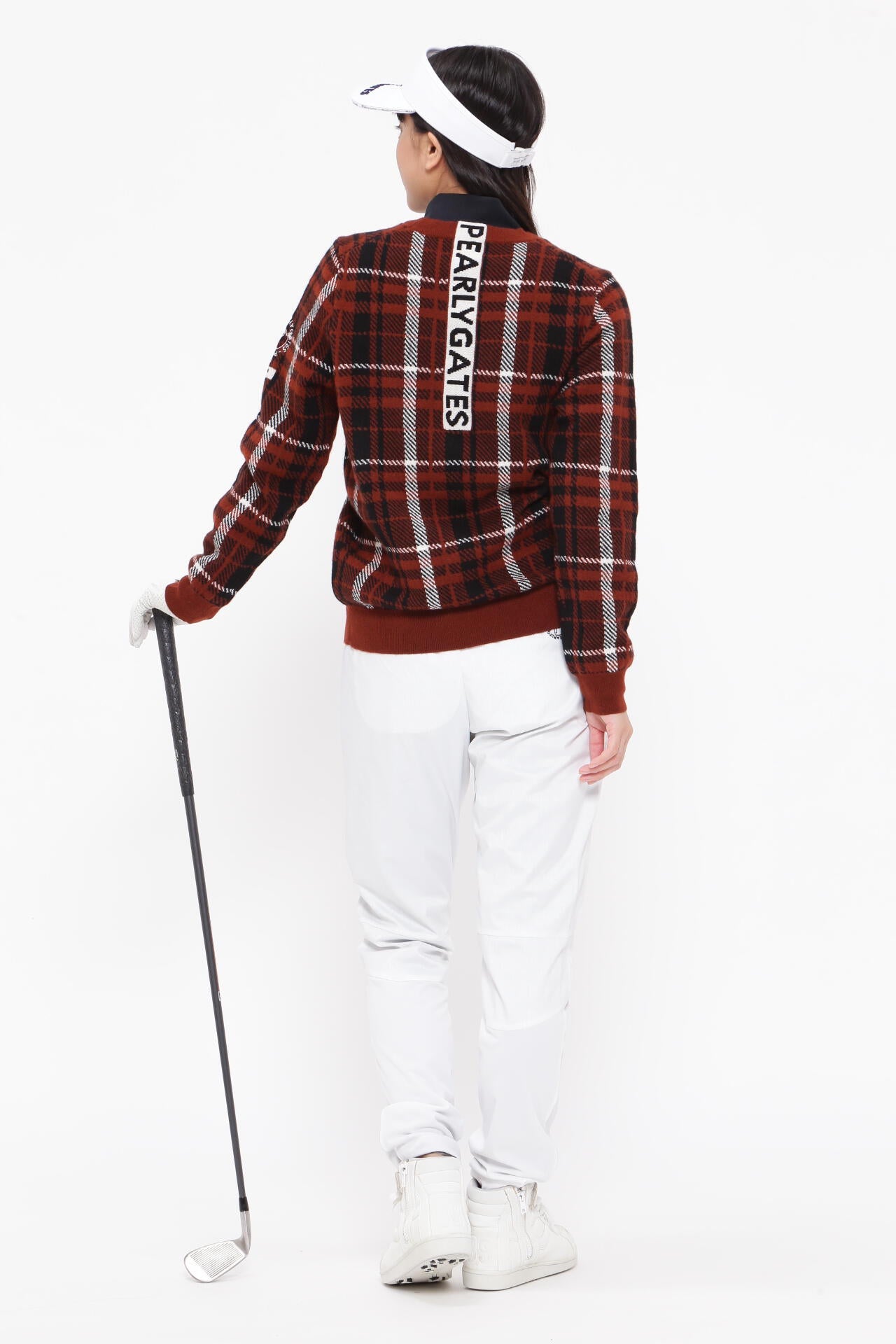 カシミア天竺 クルーネックニットプルオーバー ＜CHECKシリーズ