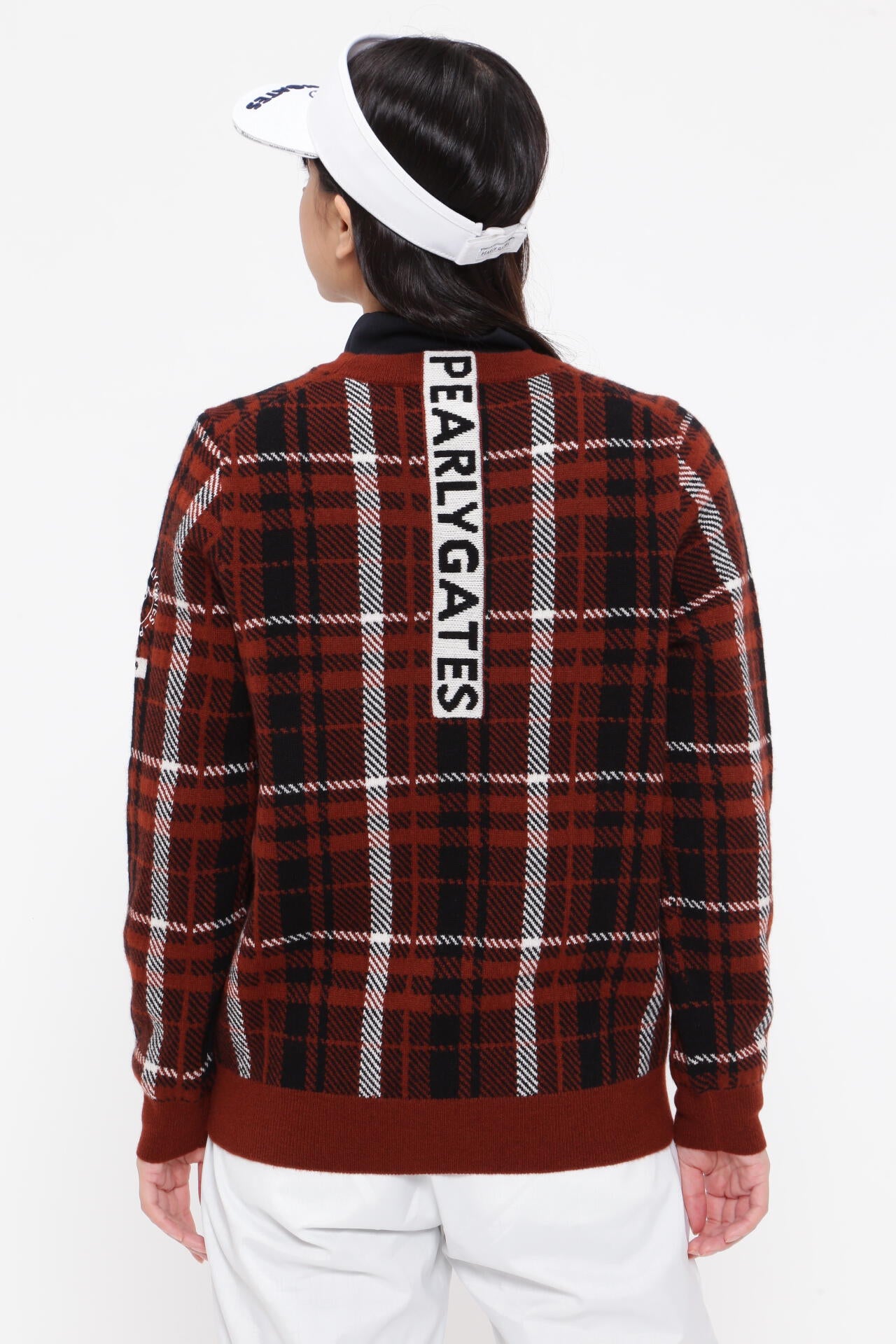 カシミア天竺 クルーネックニットプルオーバー ＜CHECKシリーズ