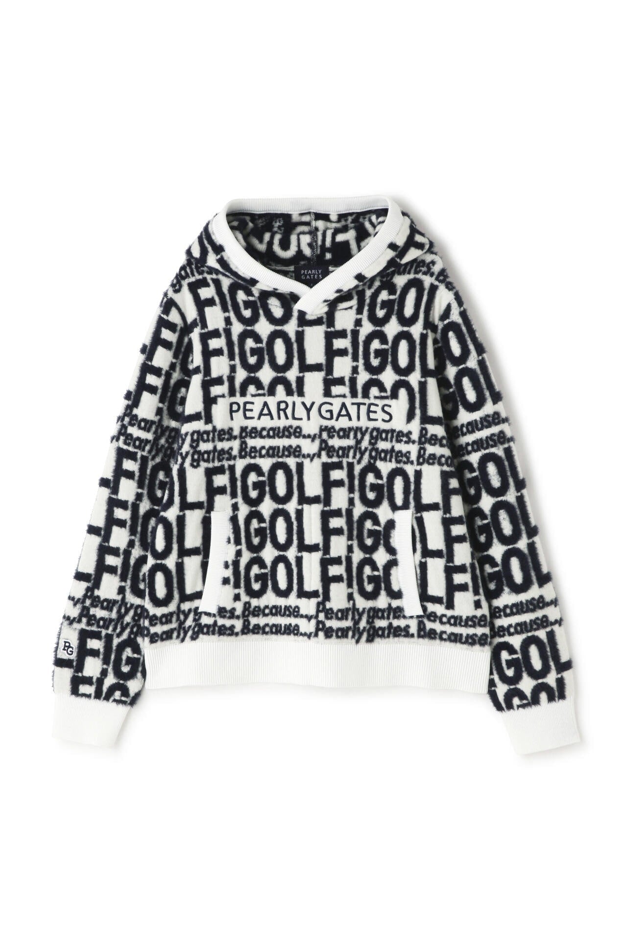 GOLF柄ジャガード ニットフーディプルオーバー ＜GOLFロゴ＞