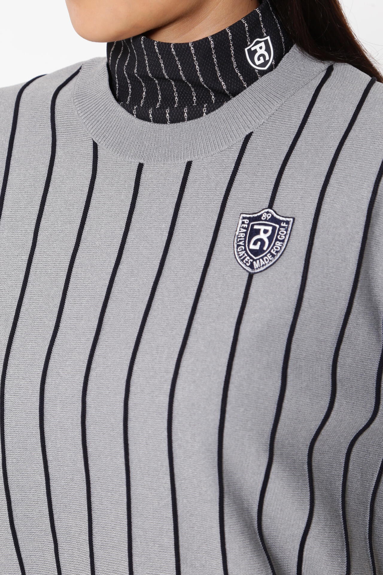 クルーネックニットプルオーバー ＜PGロゴストライプ＞ | PEARLY GATES