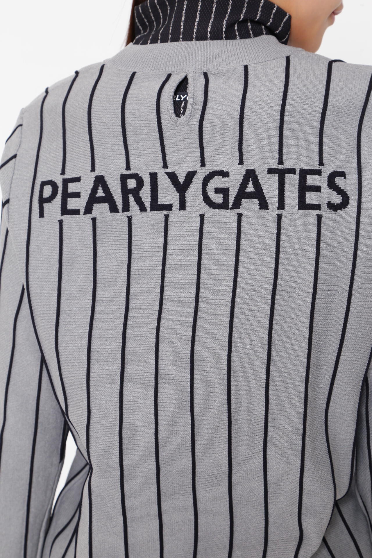 クルーネックニットプルオーバー ＜PGロゴストライプ＞ | PEARLY GATES
