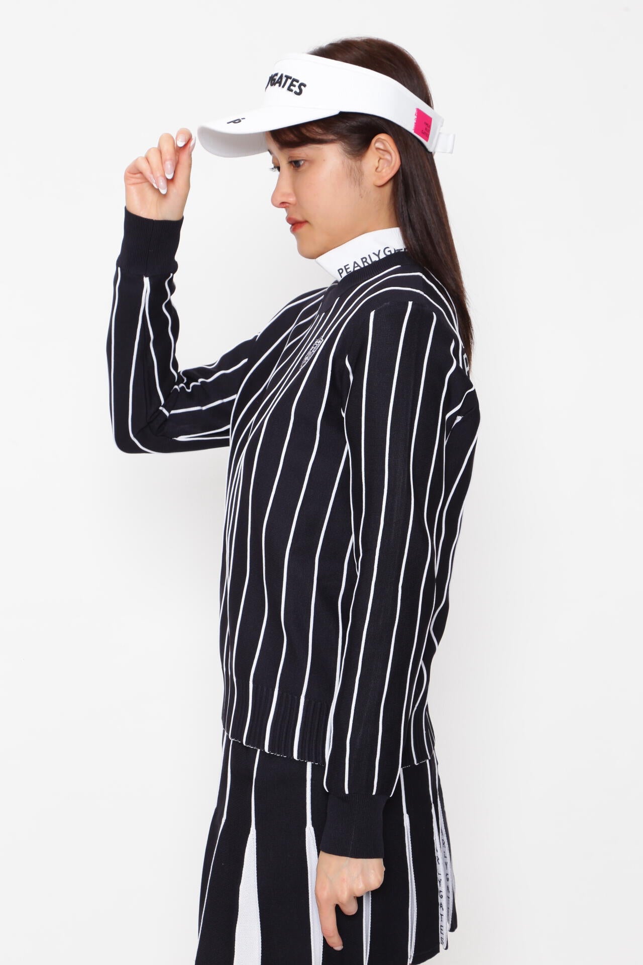 クルーネックニットプルオーバー <PGロゴストライプ> | PEARLY GATES クルーネックニットプルオーバー <PGロゴストライプ> | PEARLY GATES