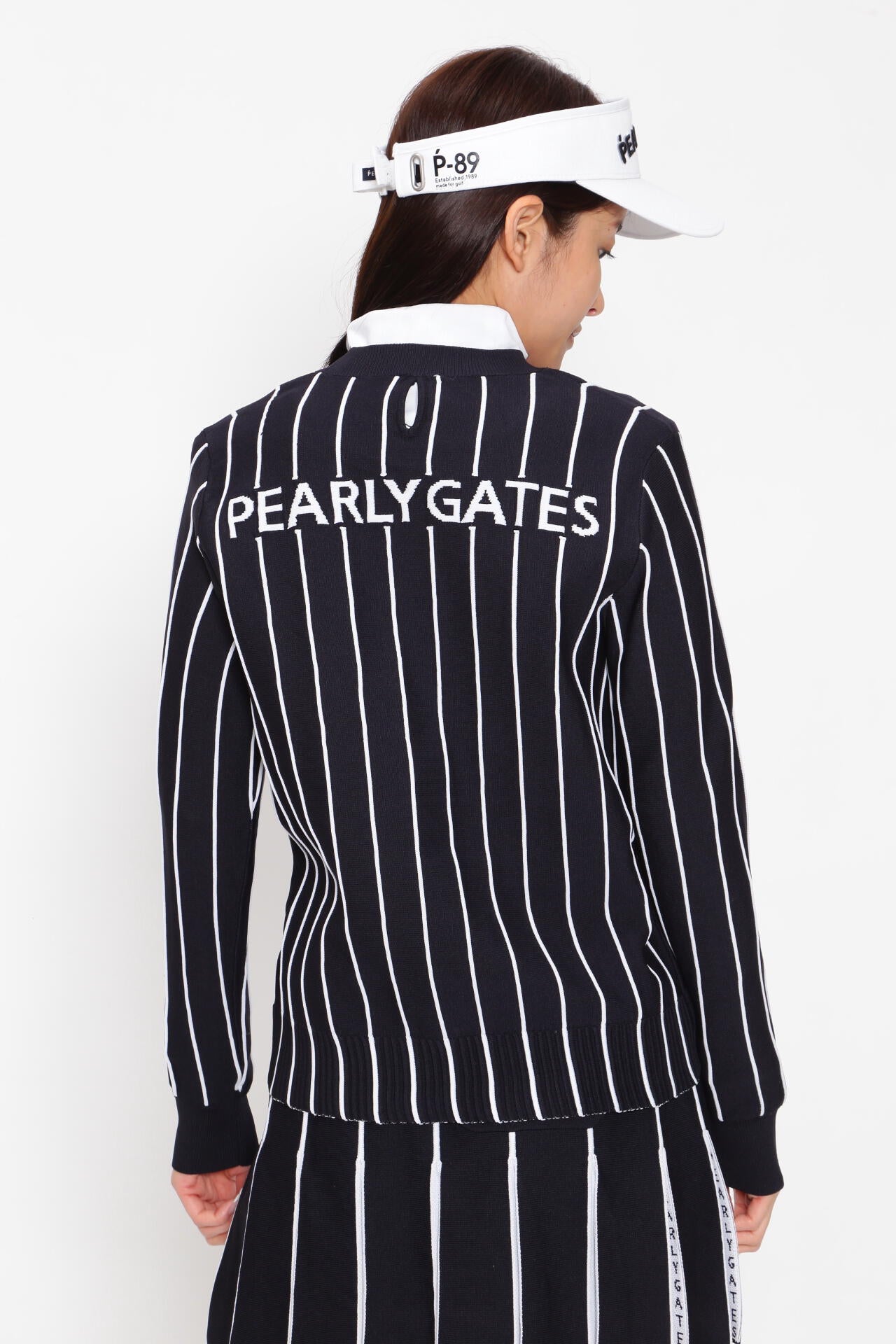 クルーネックニットプルオーバー ＜PGロゴストライプ＞ | PEARLY GATES