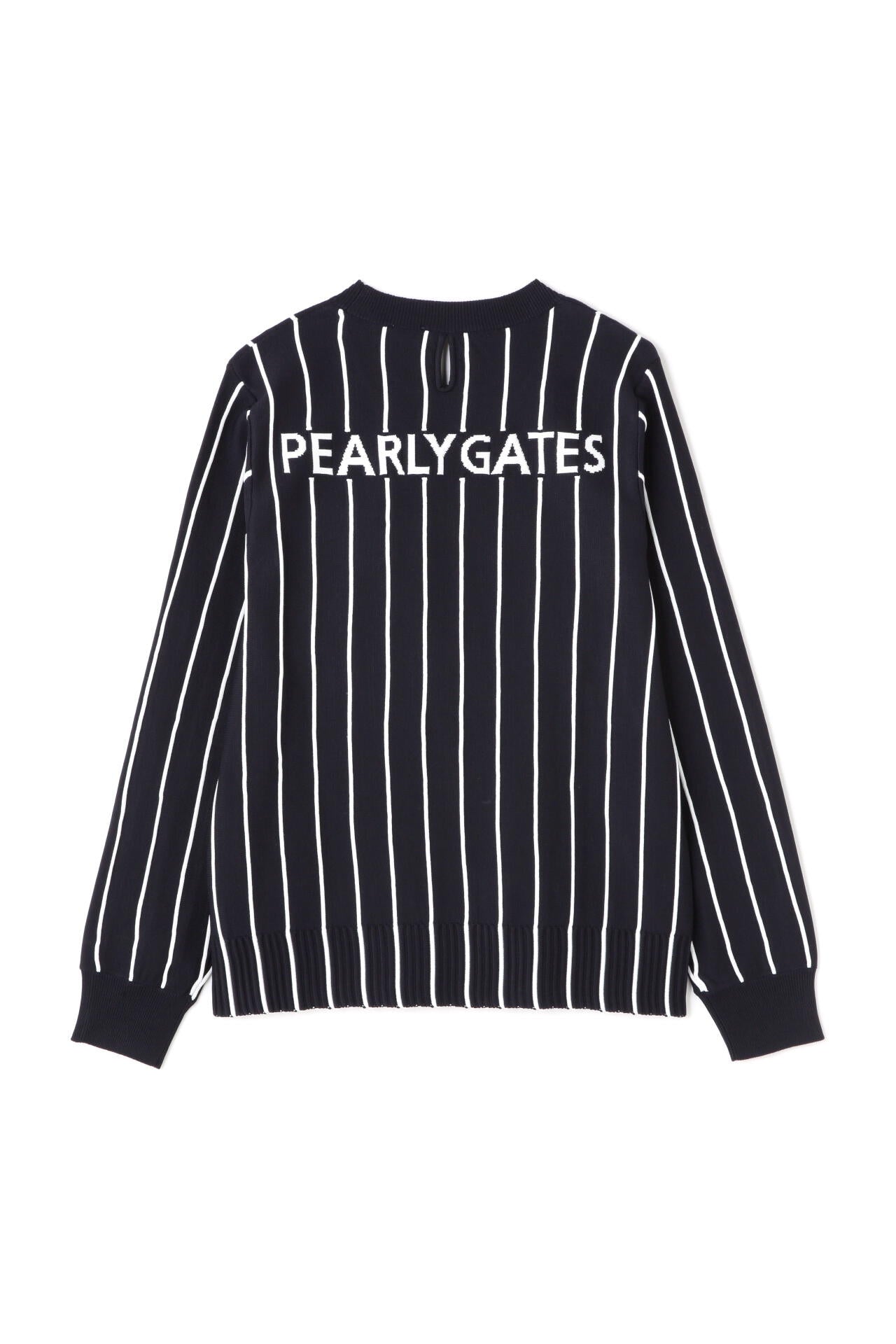 クルーネックニットプルオーバー ＜PGロゴストライプ＞ | PEARLY GATES
