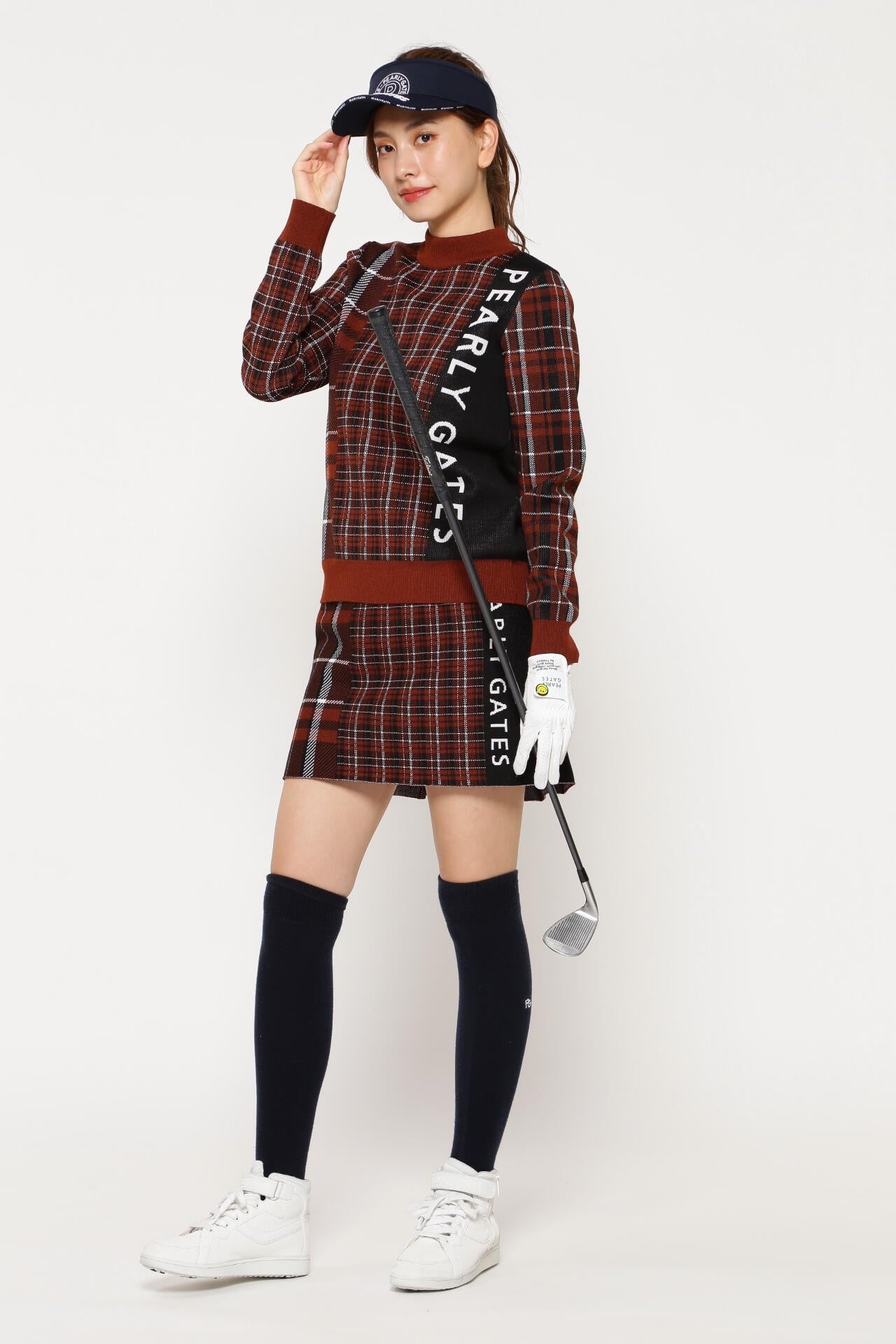 バウンドウール モックネックニットプルオーバー ＜CHECKシリーズ＞