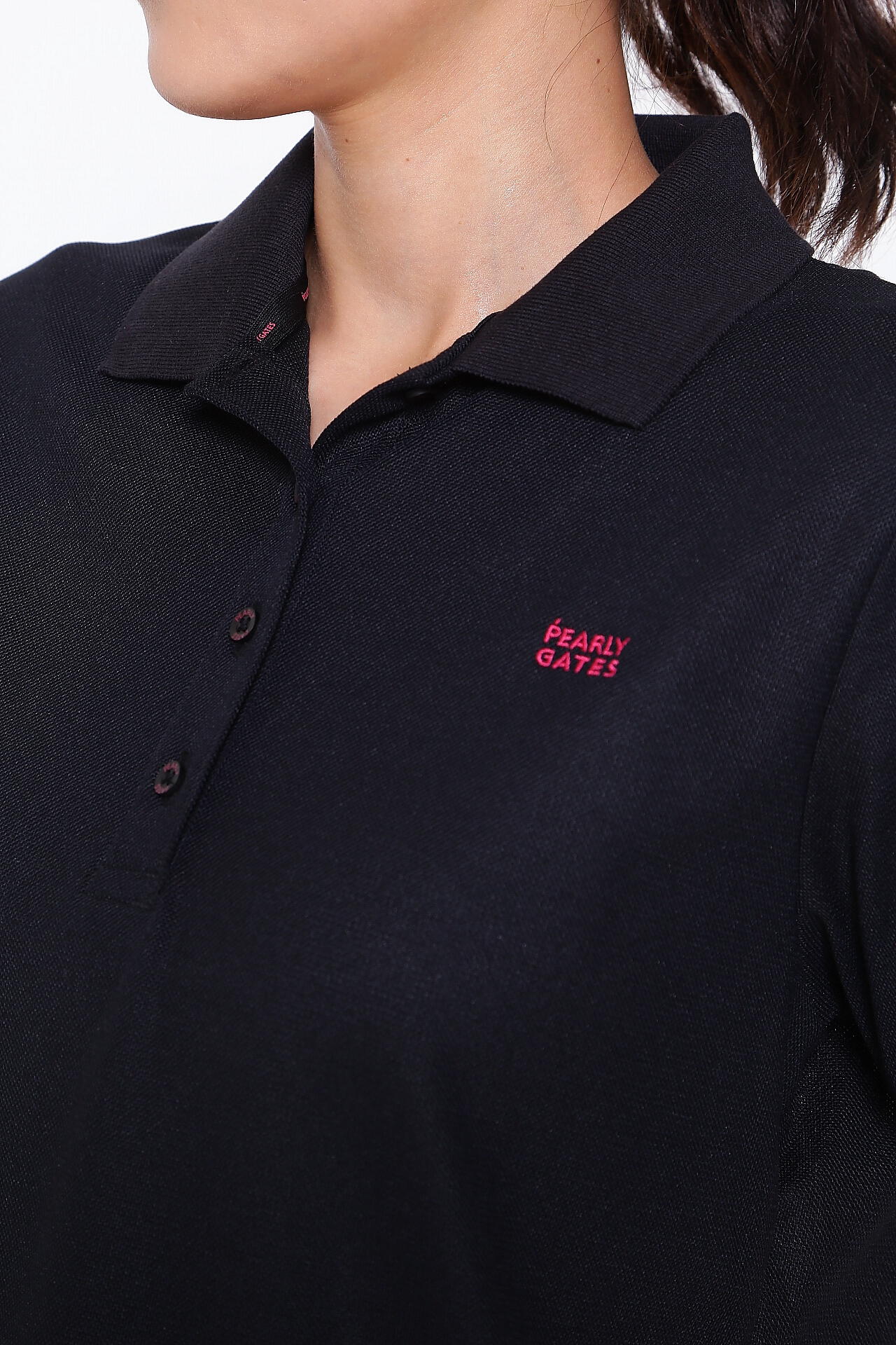 裏カノコ 半袖ポロシャツ ＜Pink with BLACK＞ | PEARLY GATES
