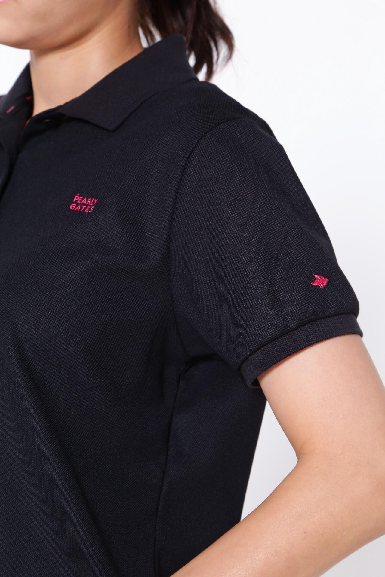 裏カノコ 半袖ポロシャツ ＜Pink with BLACK＞