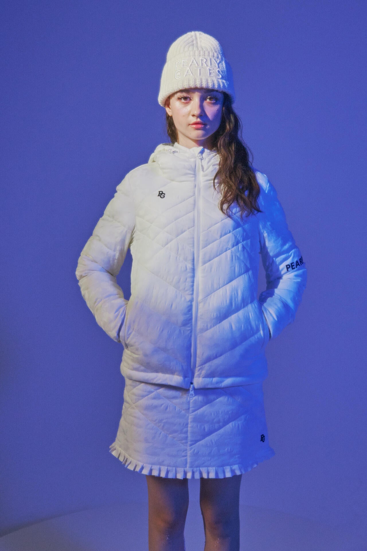 Nyストレッチ中綿フーディブルゾン ＜カモフラジャガード