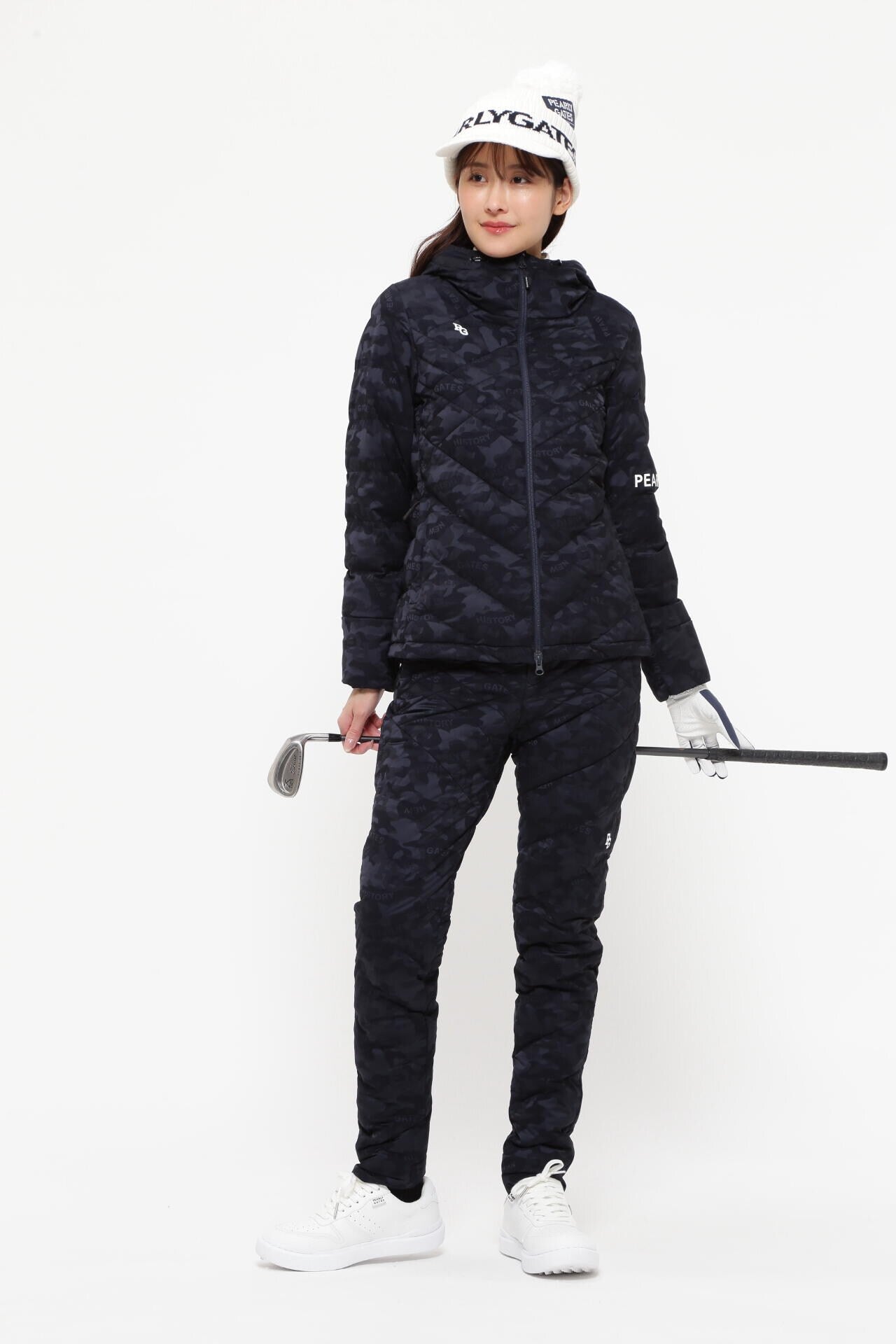 Nyストレッチ中綿フーディブルゾン ＜カモフラジャガード