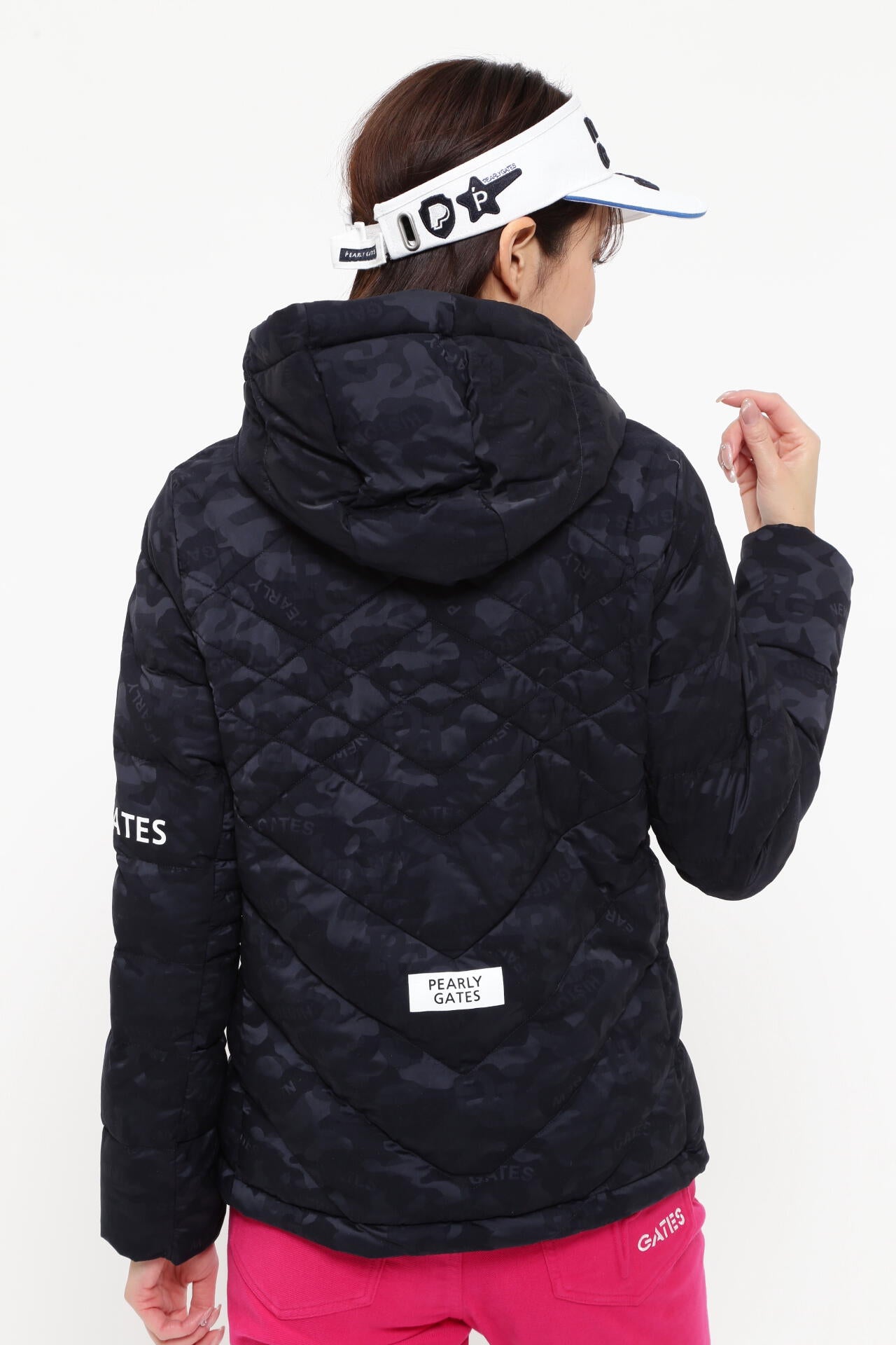 PEARLY GATES リバーシブルブルゾン ブラック/ホワイト FTY×Nyストレッチリップストップ リバーシブル中綿ブルゾン