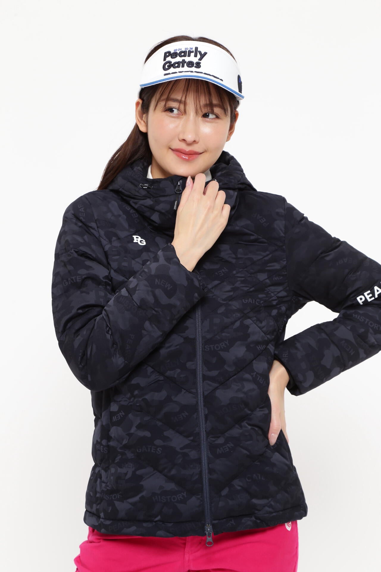 PEARLY GATES ジャケット 89 サイズ6 ワッペンデザイン ナイロンタフタ フルジップジャケット｜PEARLY