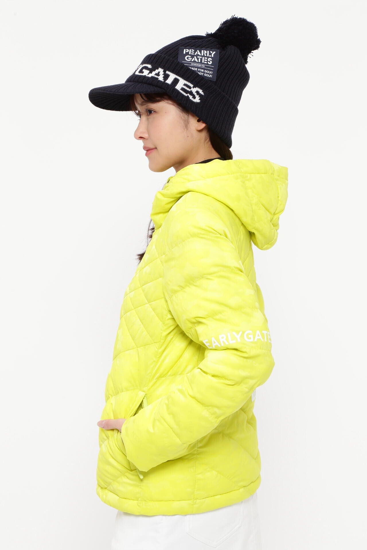 Nyストレッチ中綿フーディブルゾン ＜カモフラジャガード