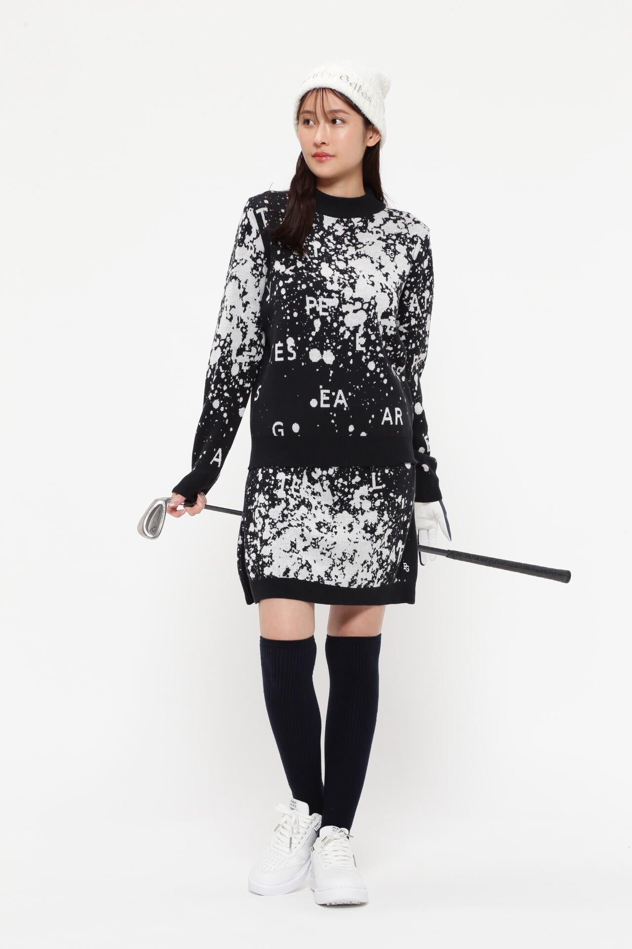 PEARLYGATES パーリーゲイツ PGG ジャガード パンツ 総柄 黒 M PEARLY