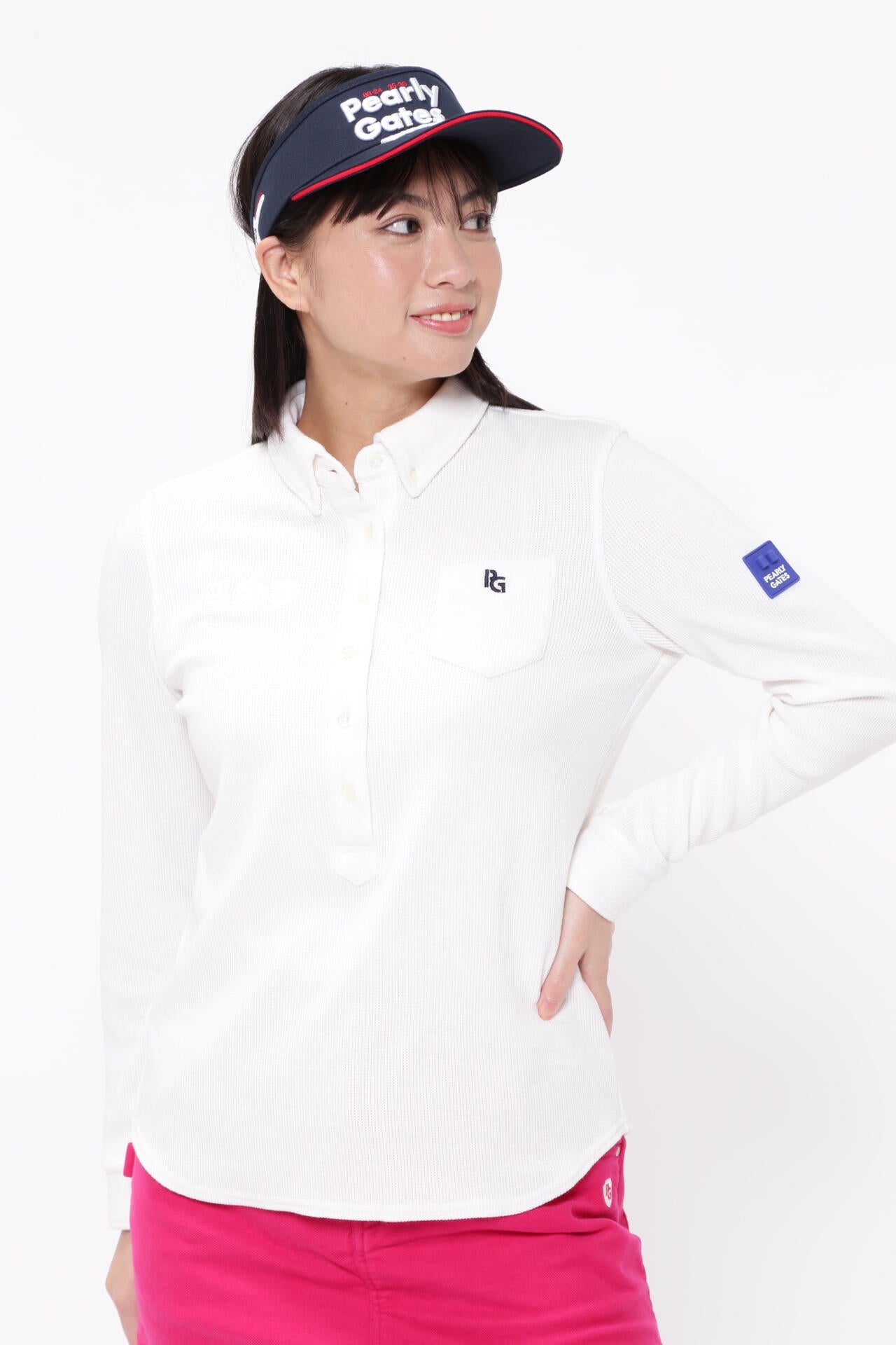 リブワッフルボタンダウンプルオーバーカットソー | PEARLY GATES