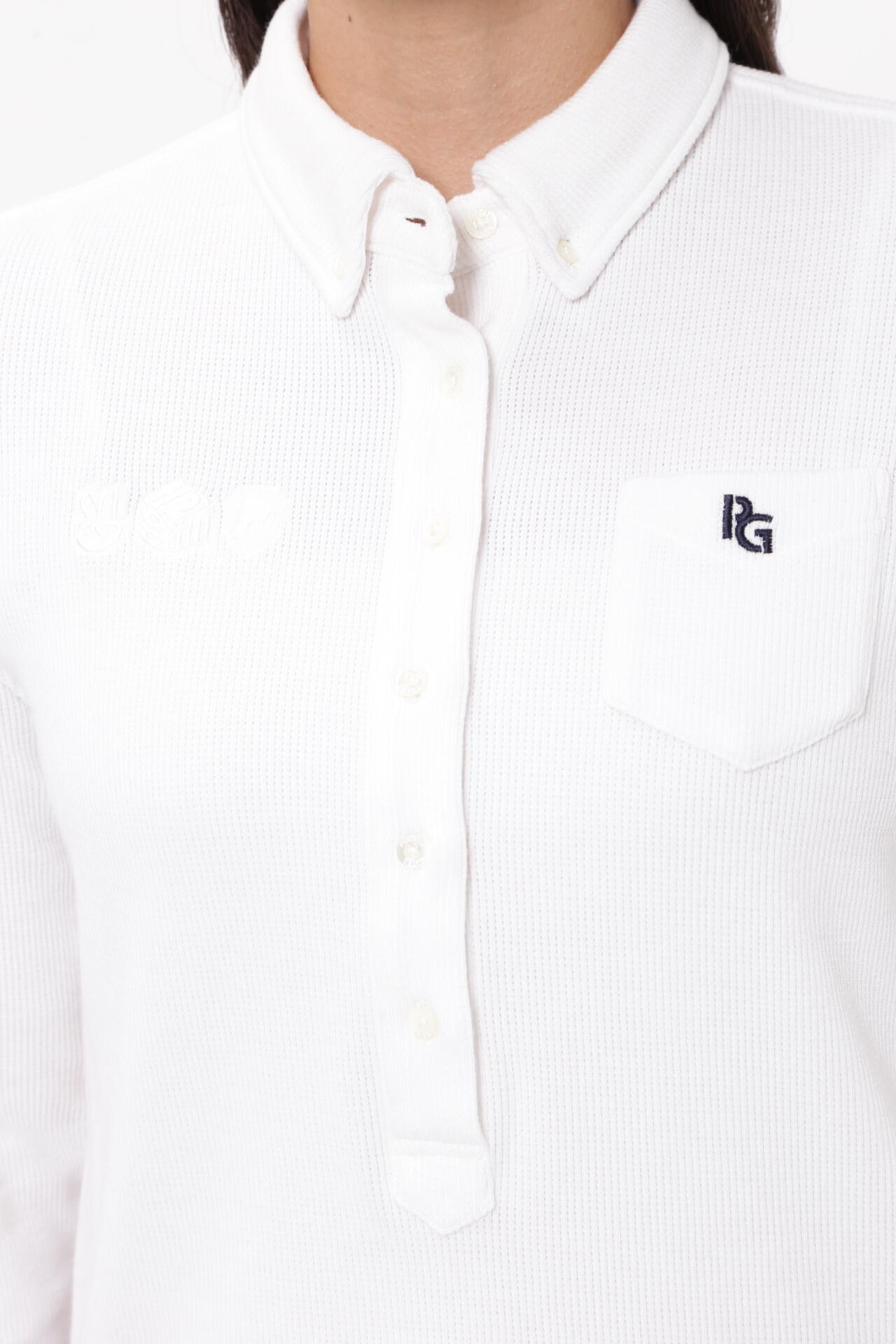 リブワッフルボタンダウンプルオーバーカットソー | PEARLY GATES