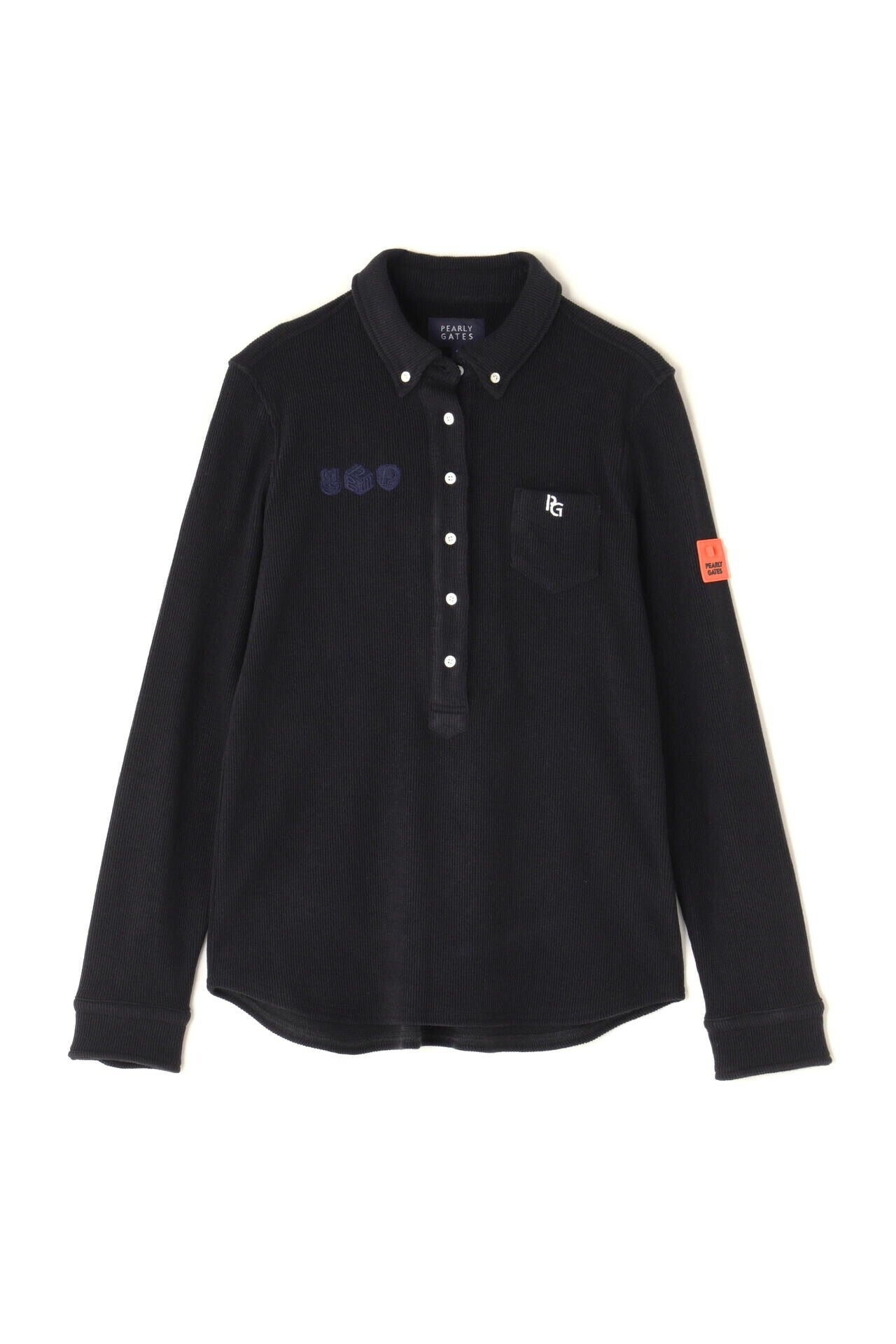 リブワッフルボタンダウンプルオーバーカットソー | PEARLY GATES