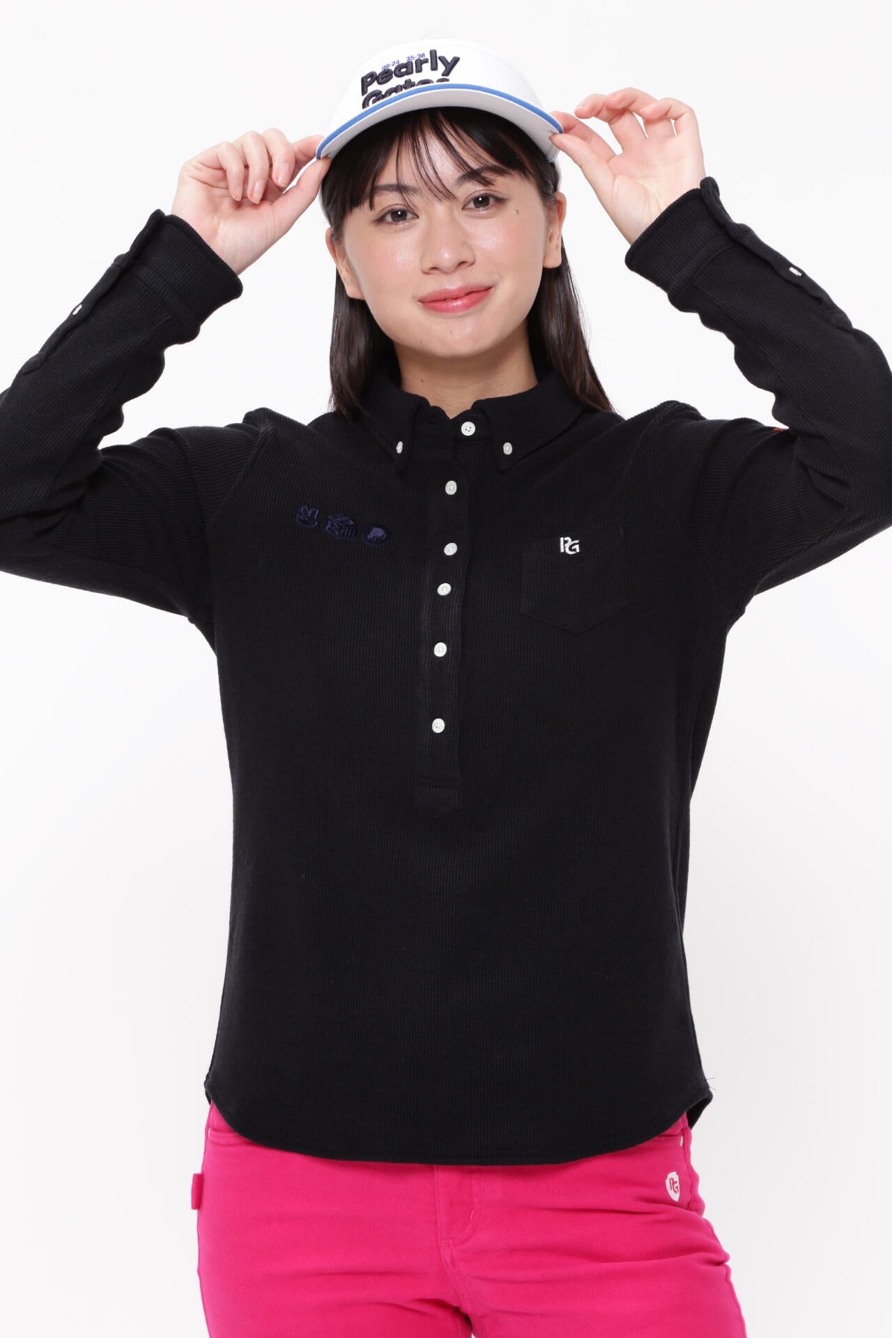 リブワッフルボタンダウンプルオーバーカットソー | PEARLY GATES