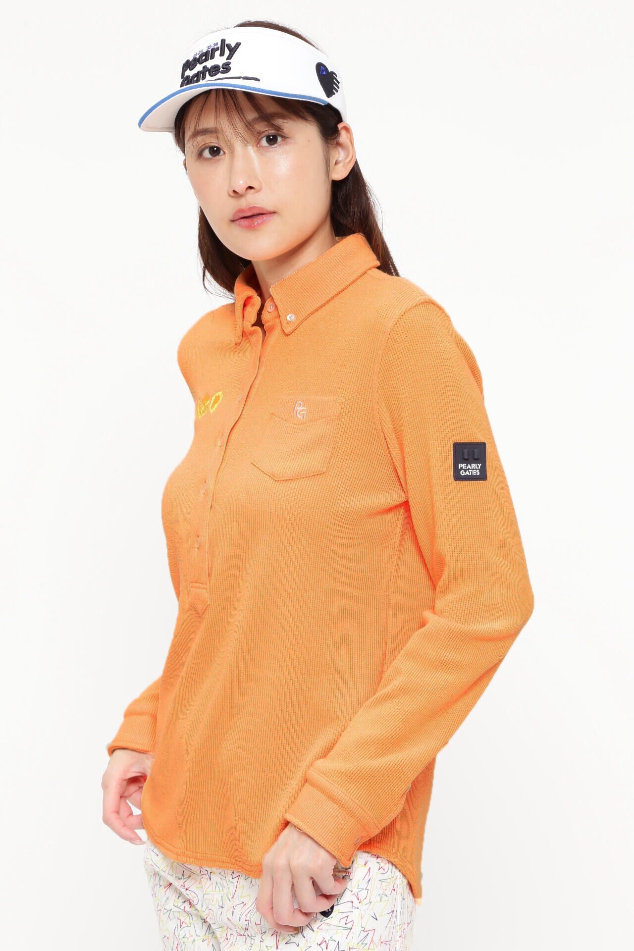 PEARLYGATESリブワッフルボタンダウンプルオーバーサイズ4 リブワッフルボタンダウンプルオーバーカットソー | PEARLY GATES