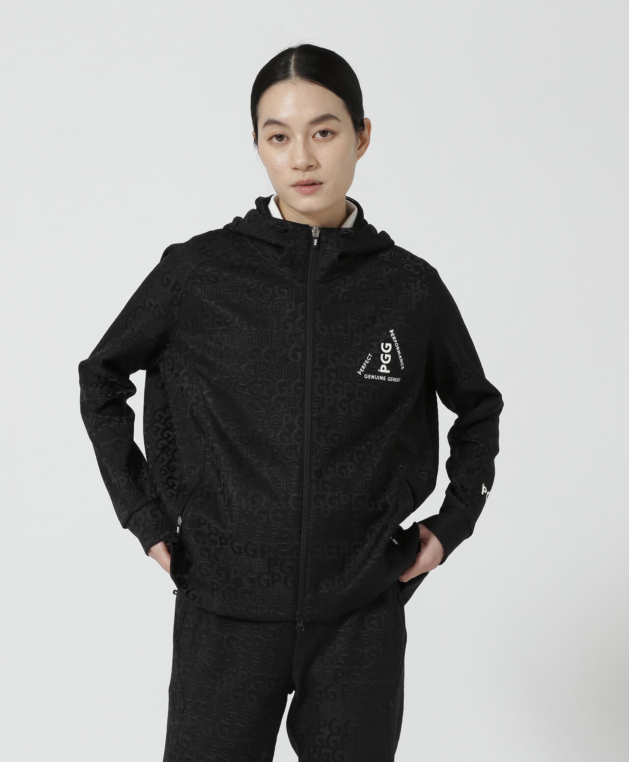 本日限定！プロフィール要確認！パーリーゲイツPGGパーカーサイズ１ PGG】【直営店舗&公式オンライン限定】ジャガードスムースボンディング