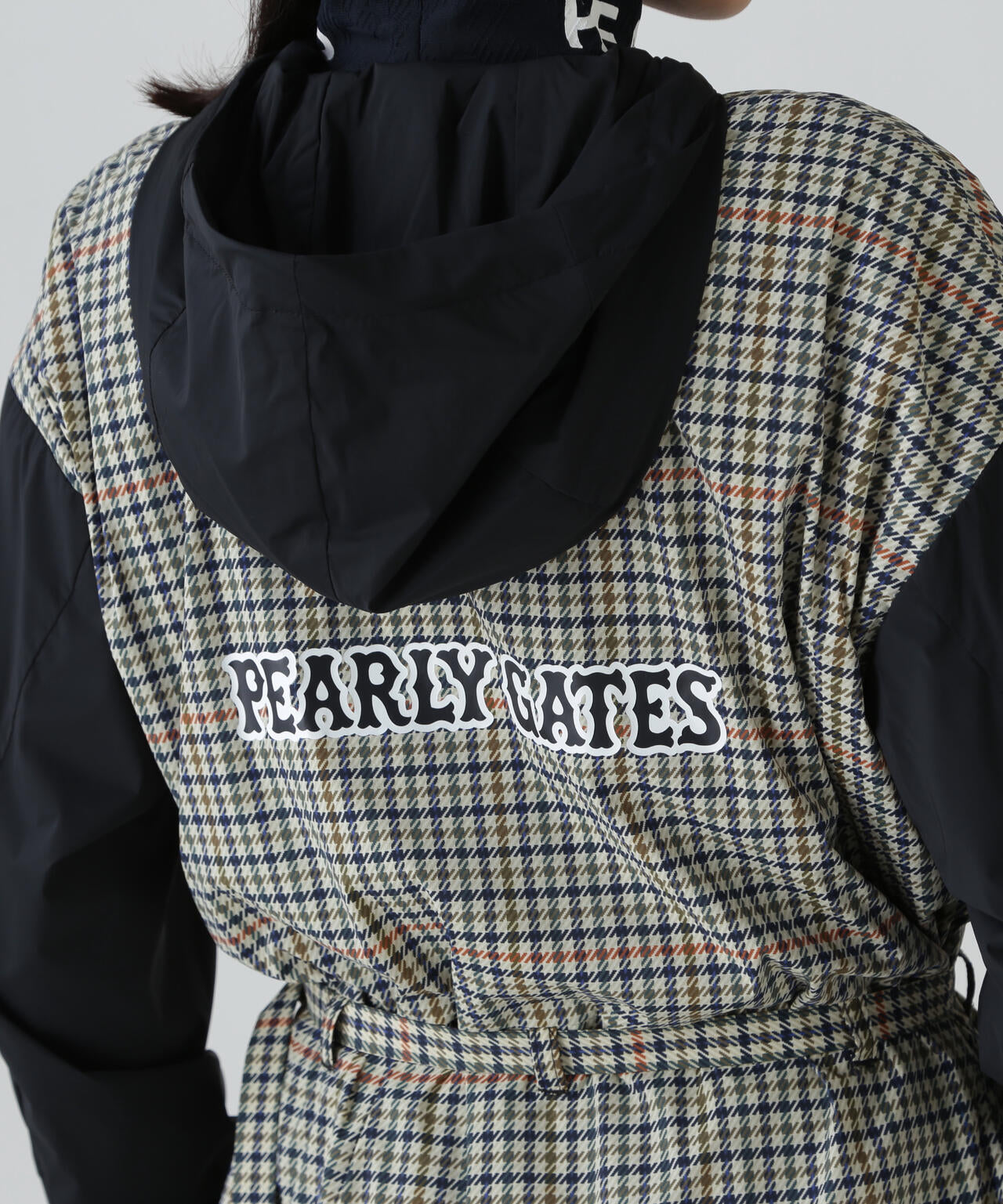 30dナイロンストレッチタフタフーディジャケット ＜ガンクラブチェック