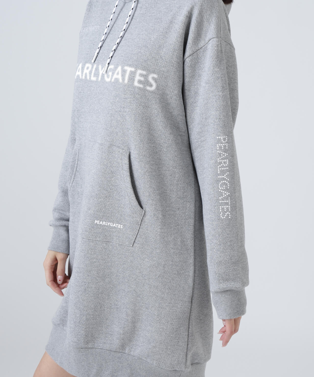 ジグザグ裏毛ジャガードスウェットフーディワンピース | PEARLY