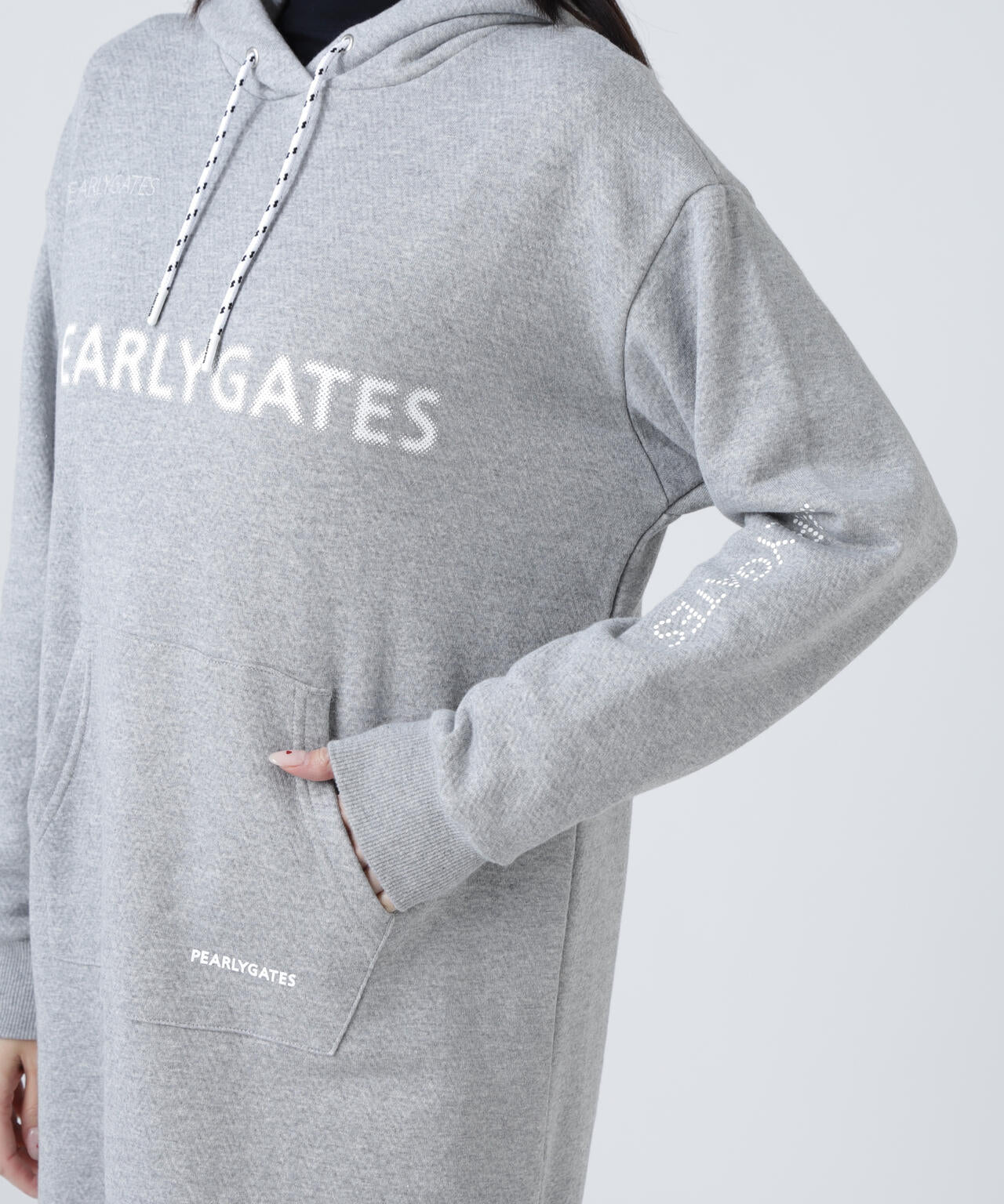 新品　PGG パーリーゲイツ　ワンピース　ハーフジップ　ホワイト　サイズ1 PEARLY GATES パーリーゲイツ ハーフジップ 長袖Tシャツ