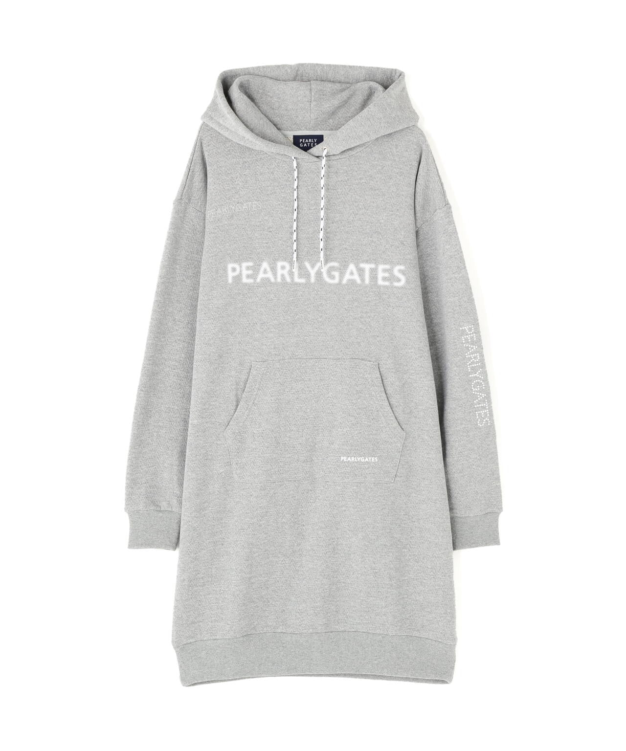 ジグザグ裏毛ジャガードスウェットフーディワンピース | PEARLY