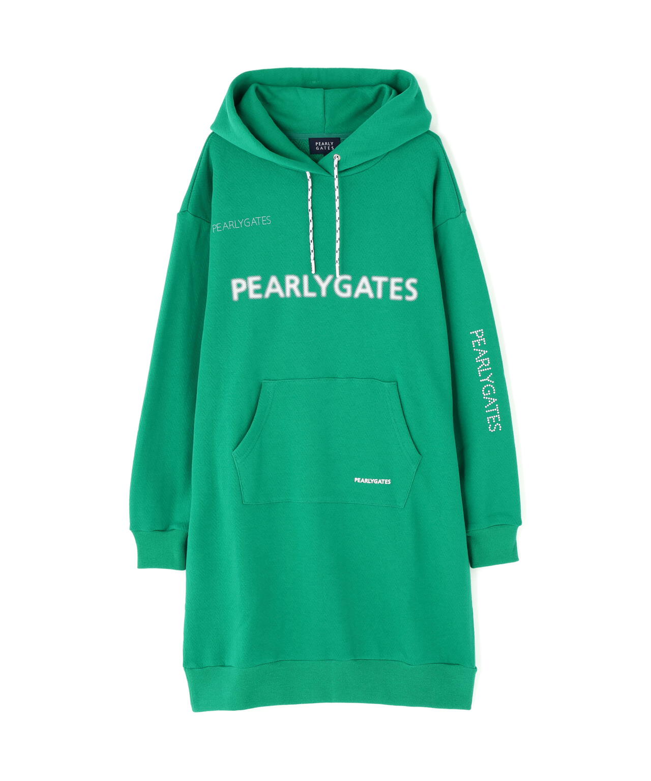 ジグザグ裏毛ジャガードスウェットフーディワンピース | PEARLY