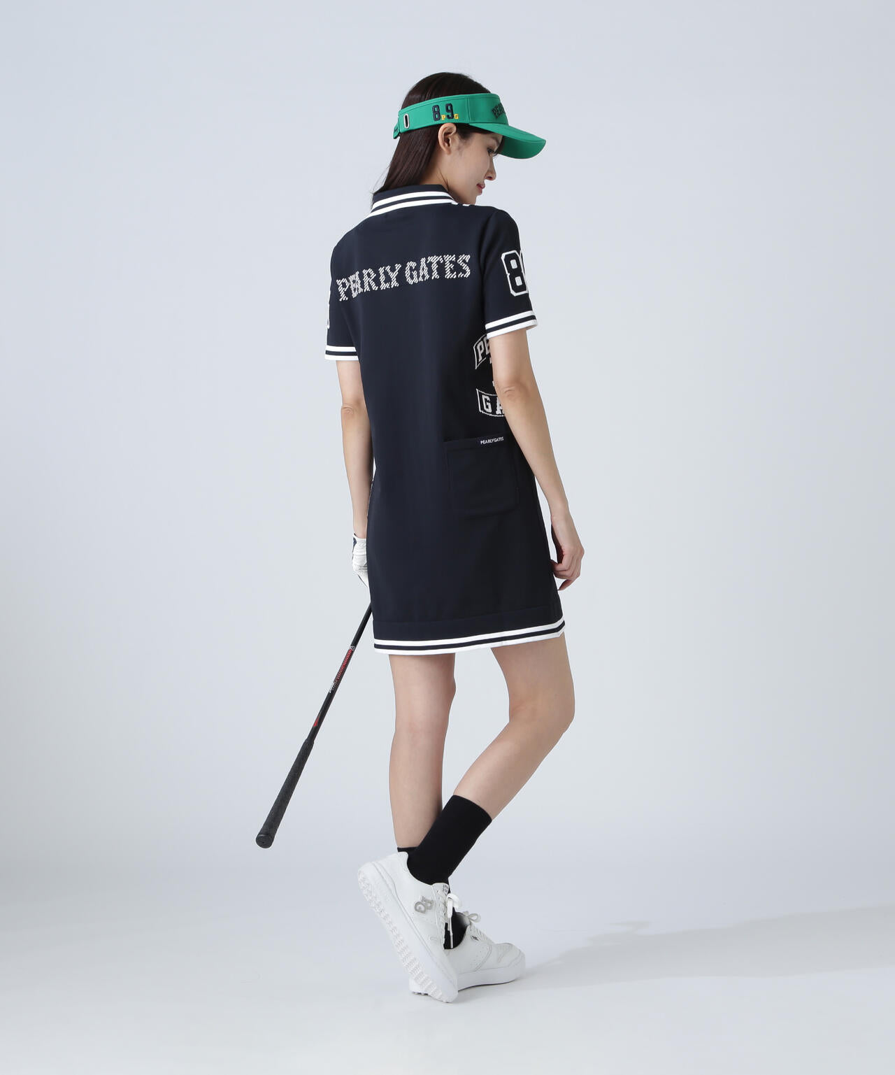 天竺×地柄 ポロニットワンピース