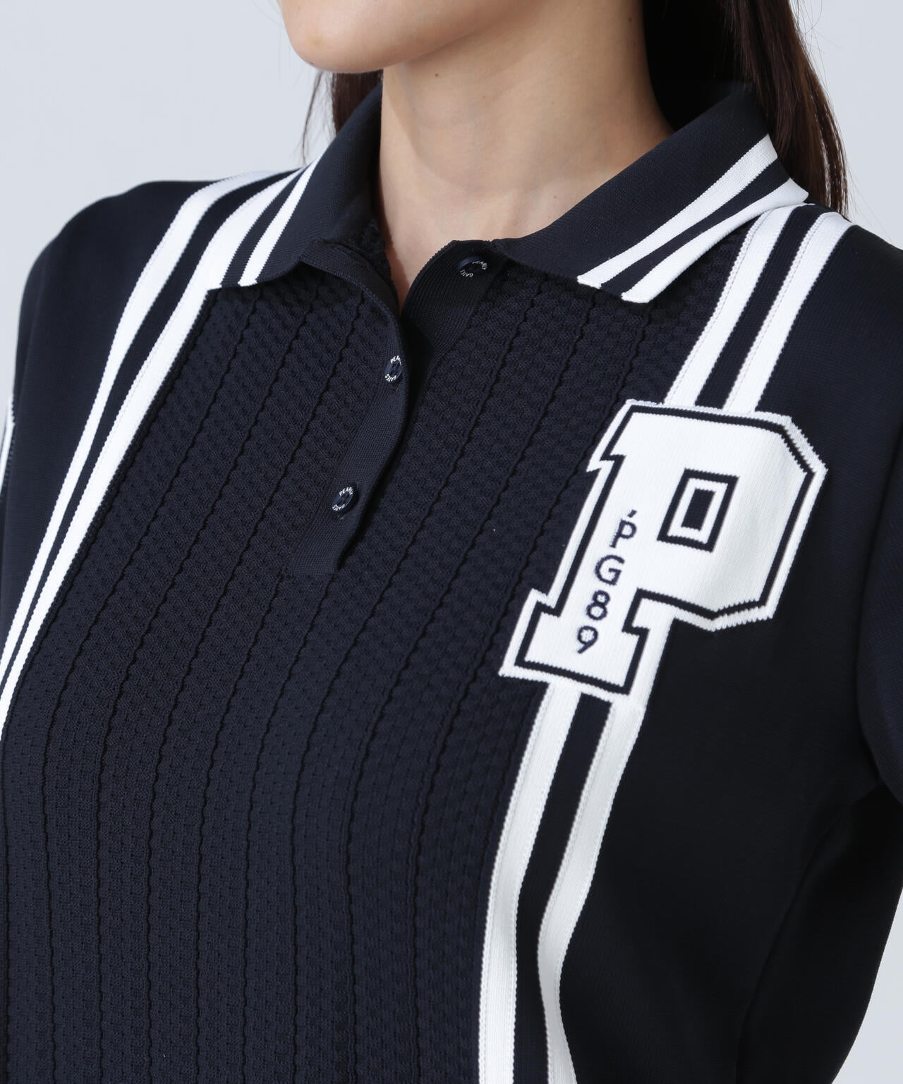 天竺×地柄 ポロニットワンピース