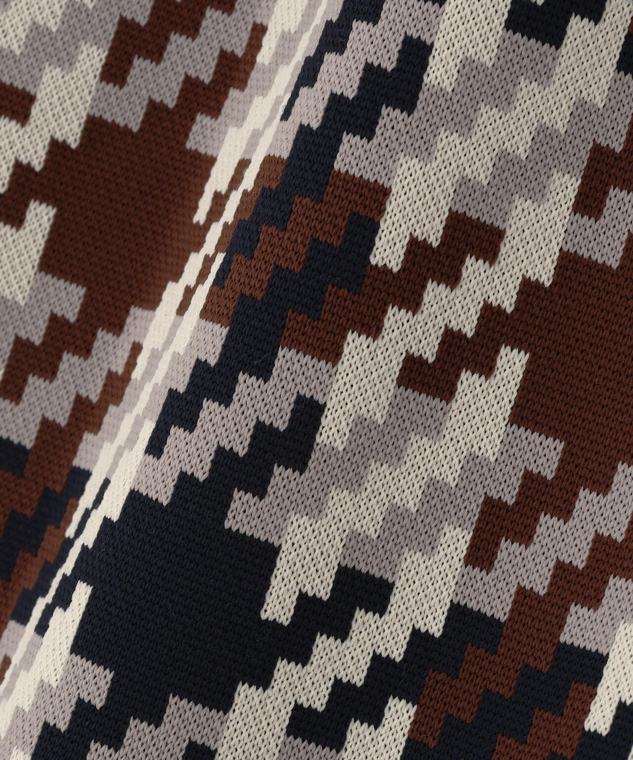 ジャガード ガンクラブチェック柄ポロニットワンピース | PEARLY