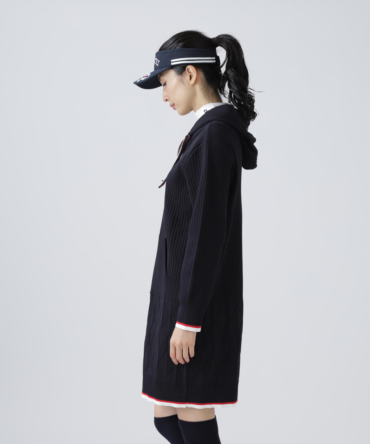 ポリエステルヤーンmmフーディニットワンピース | PEARLY GATES