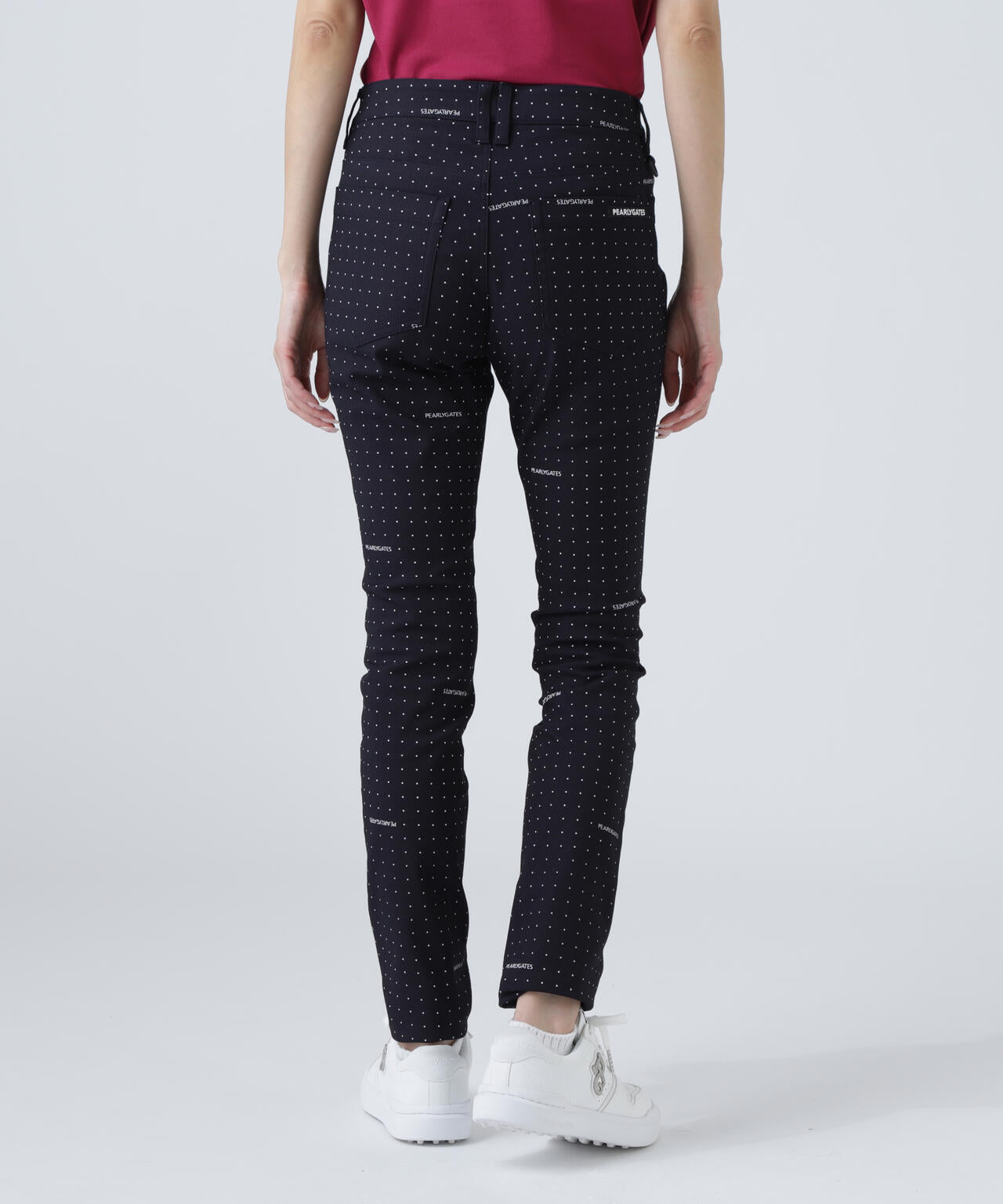 新品 パーリーゲイツ マスターバニー ドット柄 ストレッチパンツ(6)LL/黒 新品 パーリーゲイツ マスターバニー ドット柄 ストレッチパンツ(6)LL