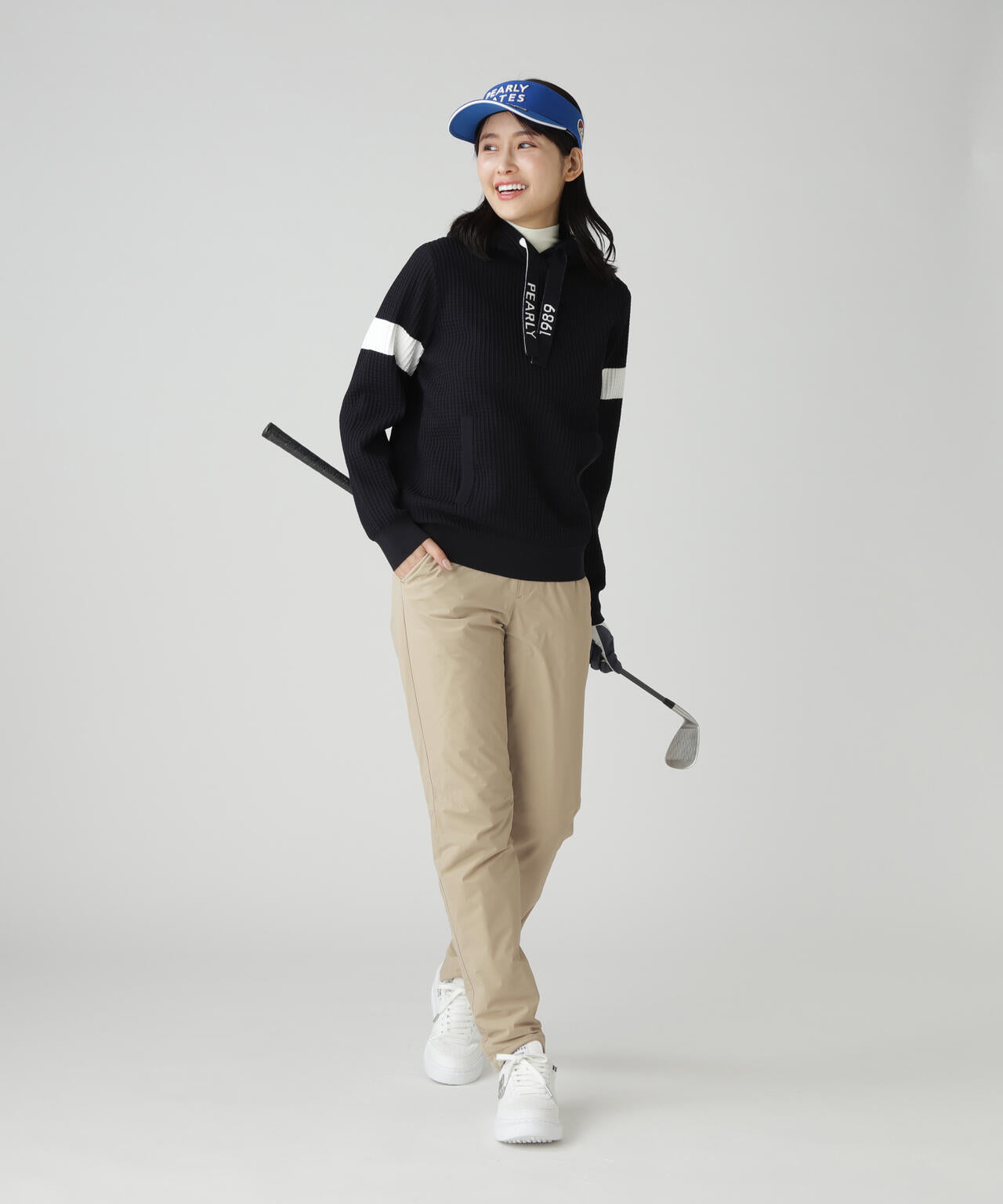 パーリーゲイツ ドビーピラミッド 表ピーチボンディング5Pパンツ（NAV／5） パーリーゲイツ ドビーピラミッド 表ピーチボンディング5Pパンツ