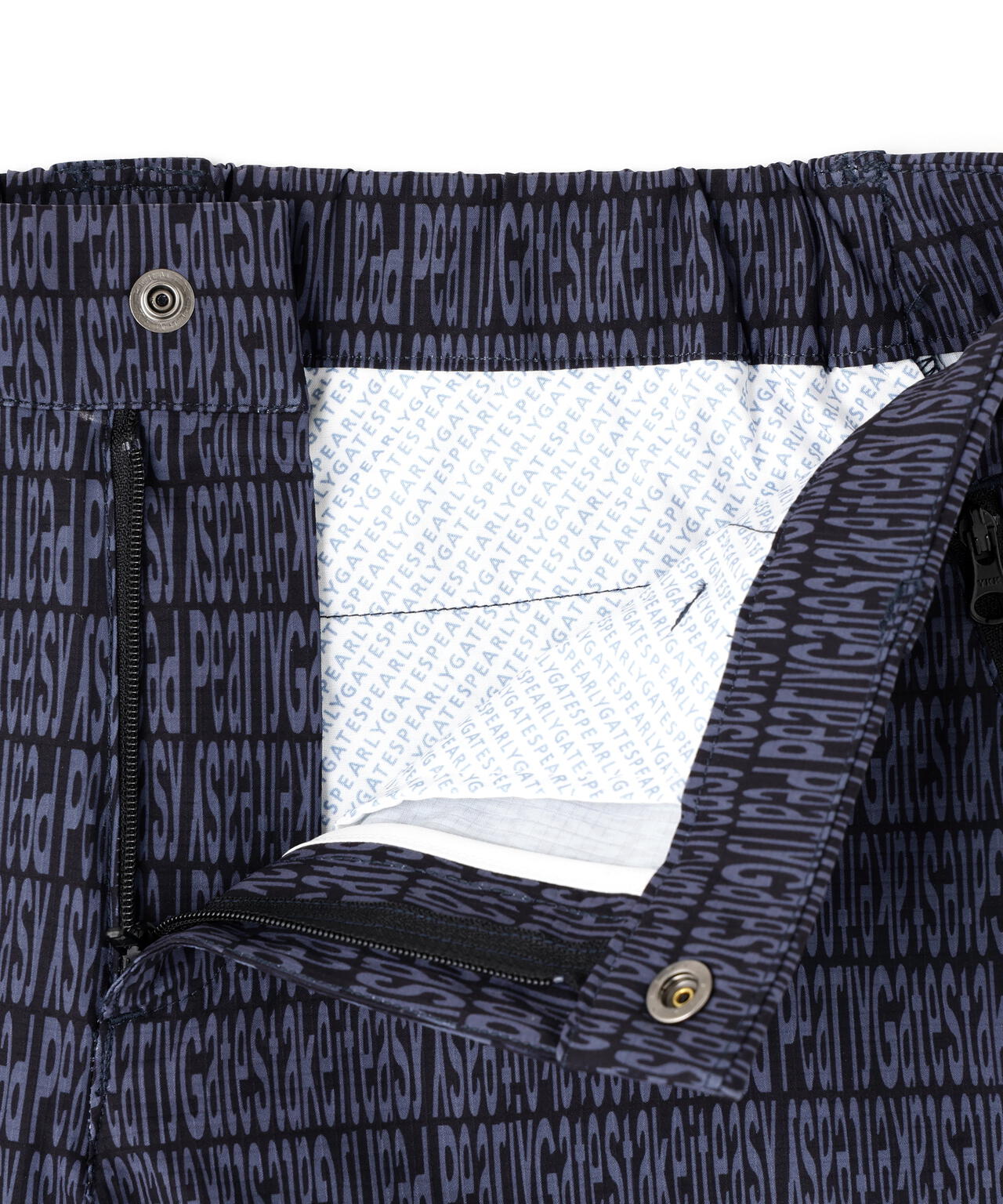 ロゴ組織柄プリントパンツ